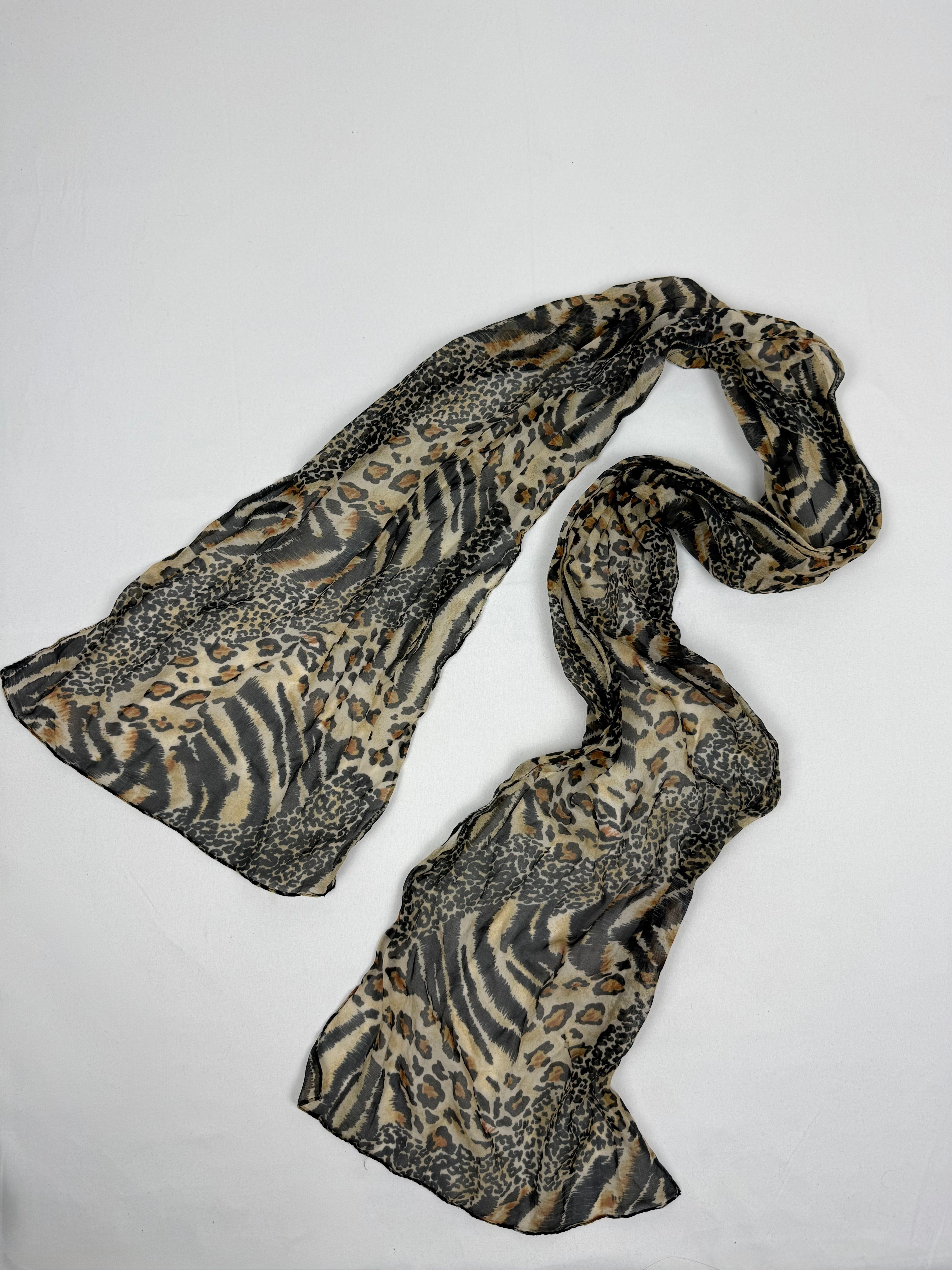 Brown animal print scarf