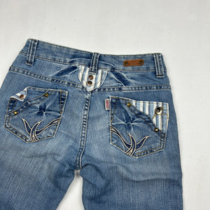 Blue denim low rise mid short (XS)