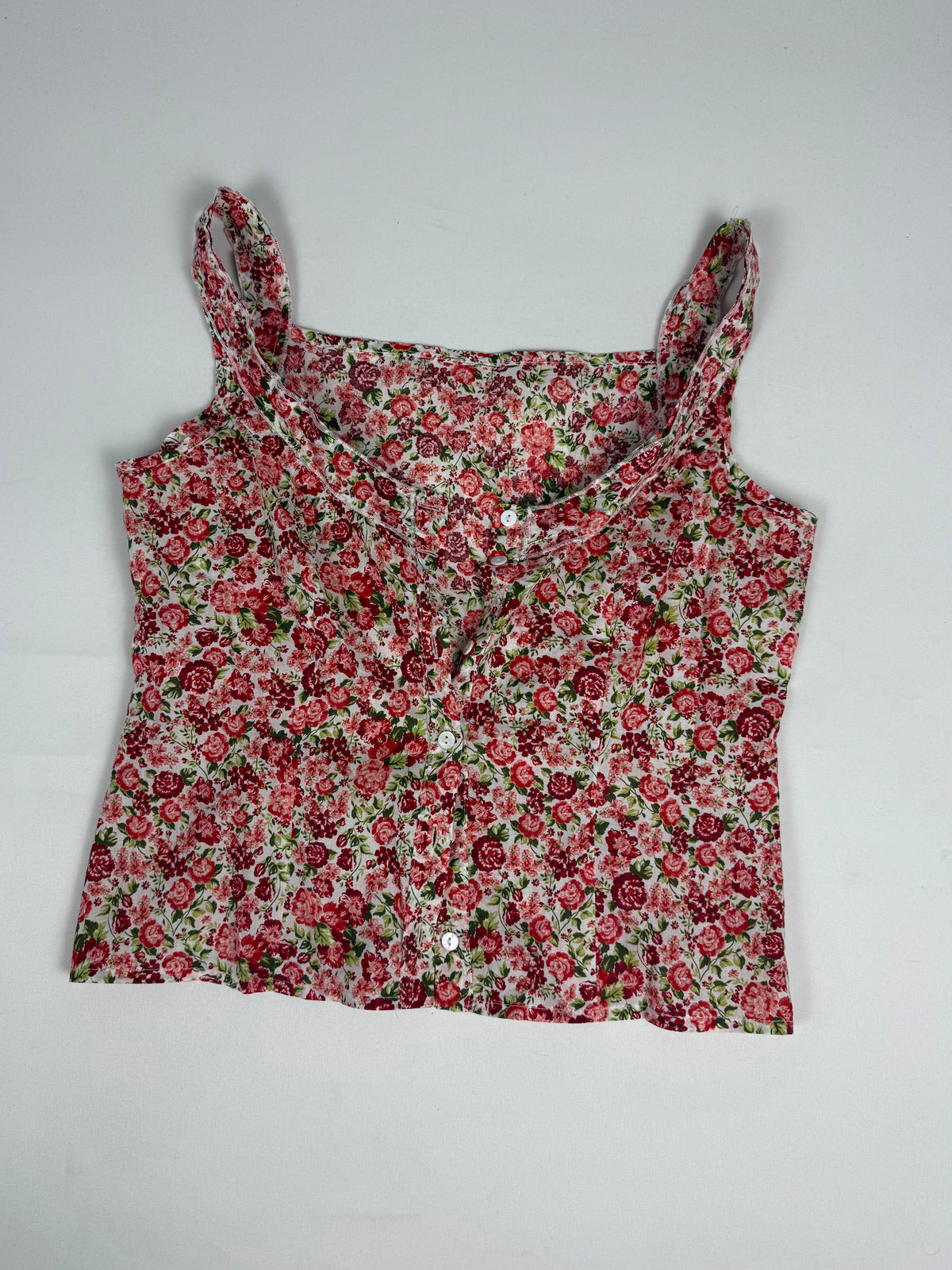 Caraco d'été à fleurs rouge (S)
