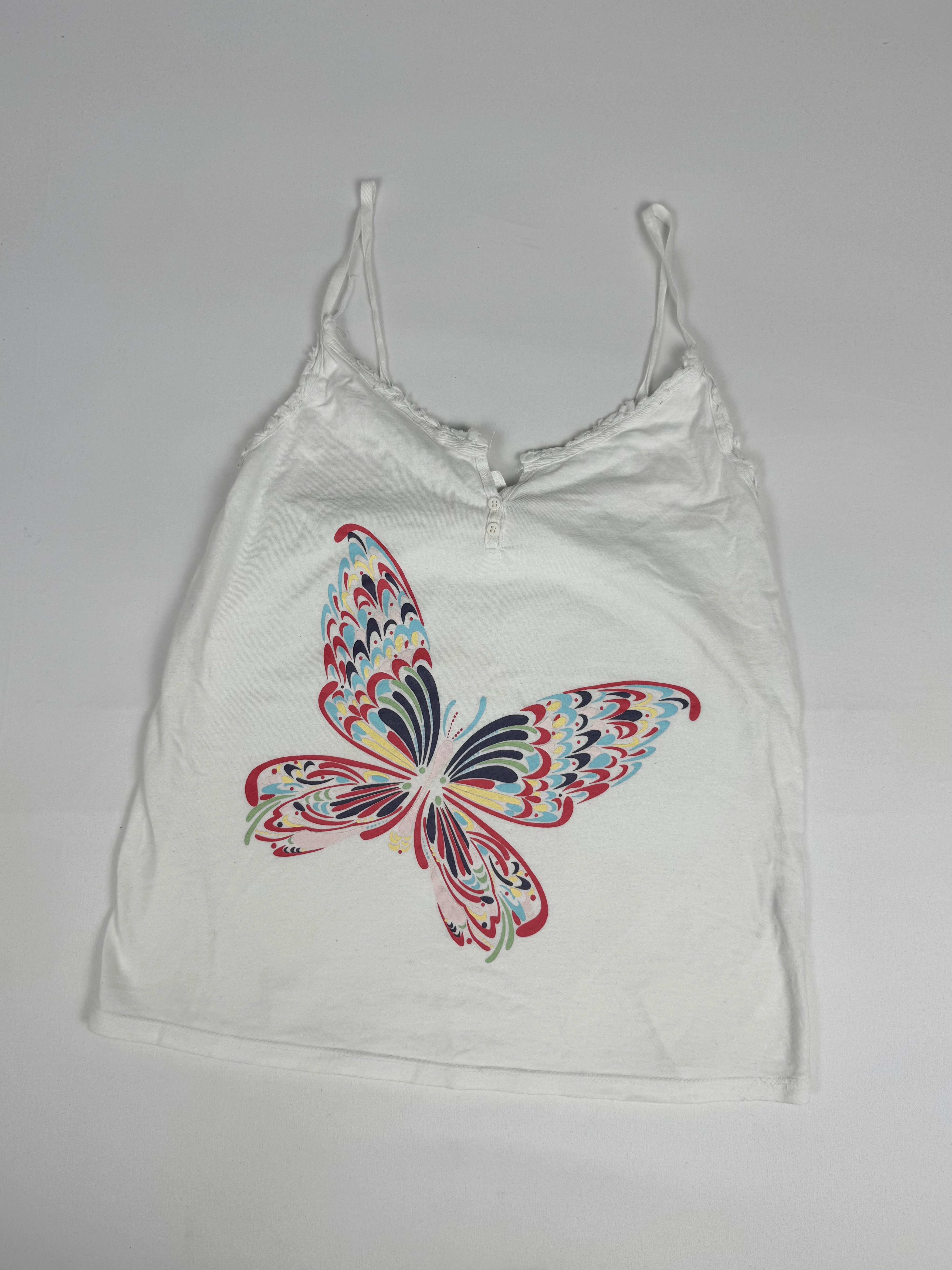 White butterfly cami top (S)