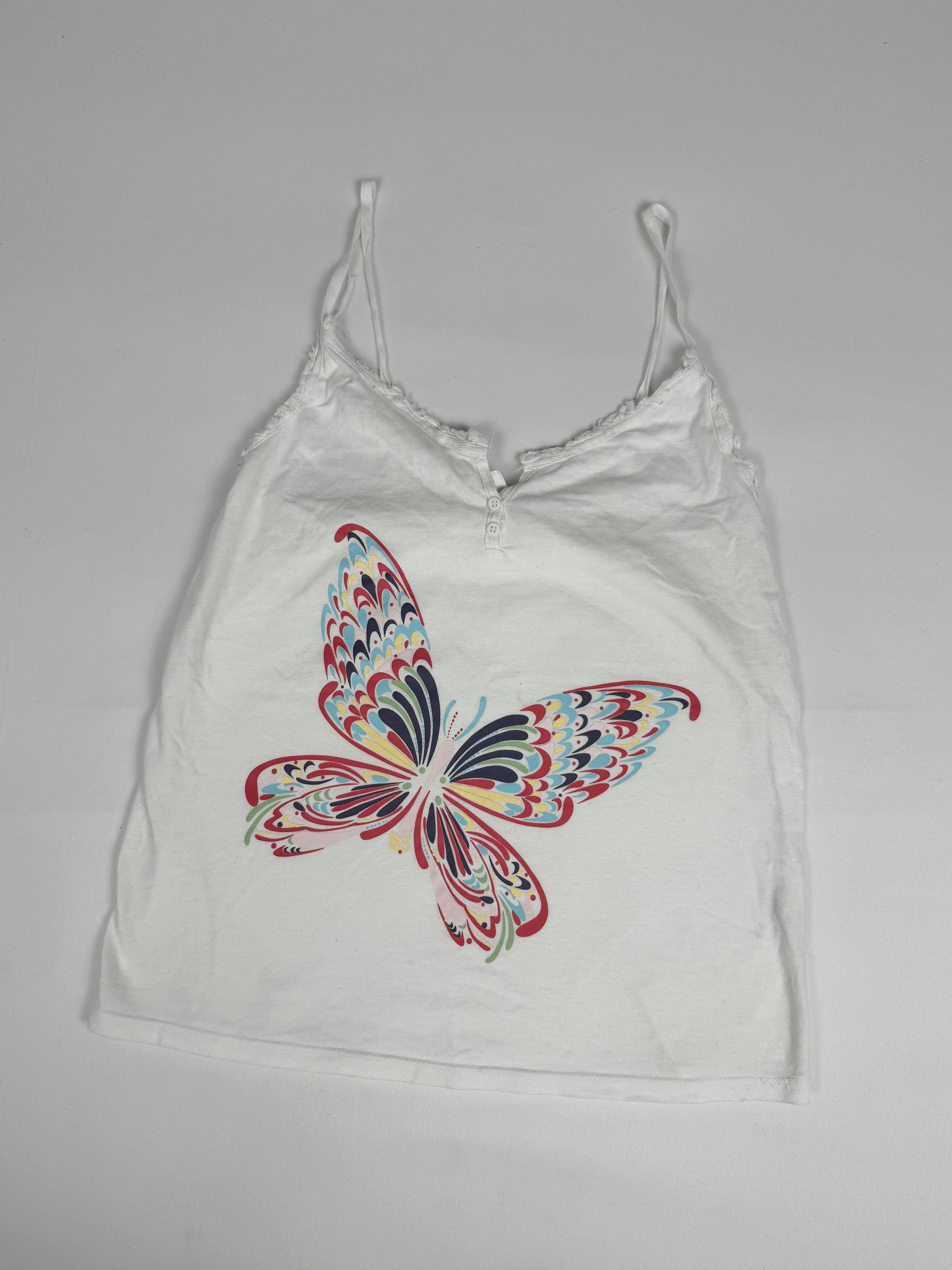 White butterfly cami top (S)