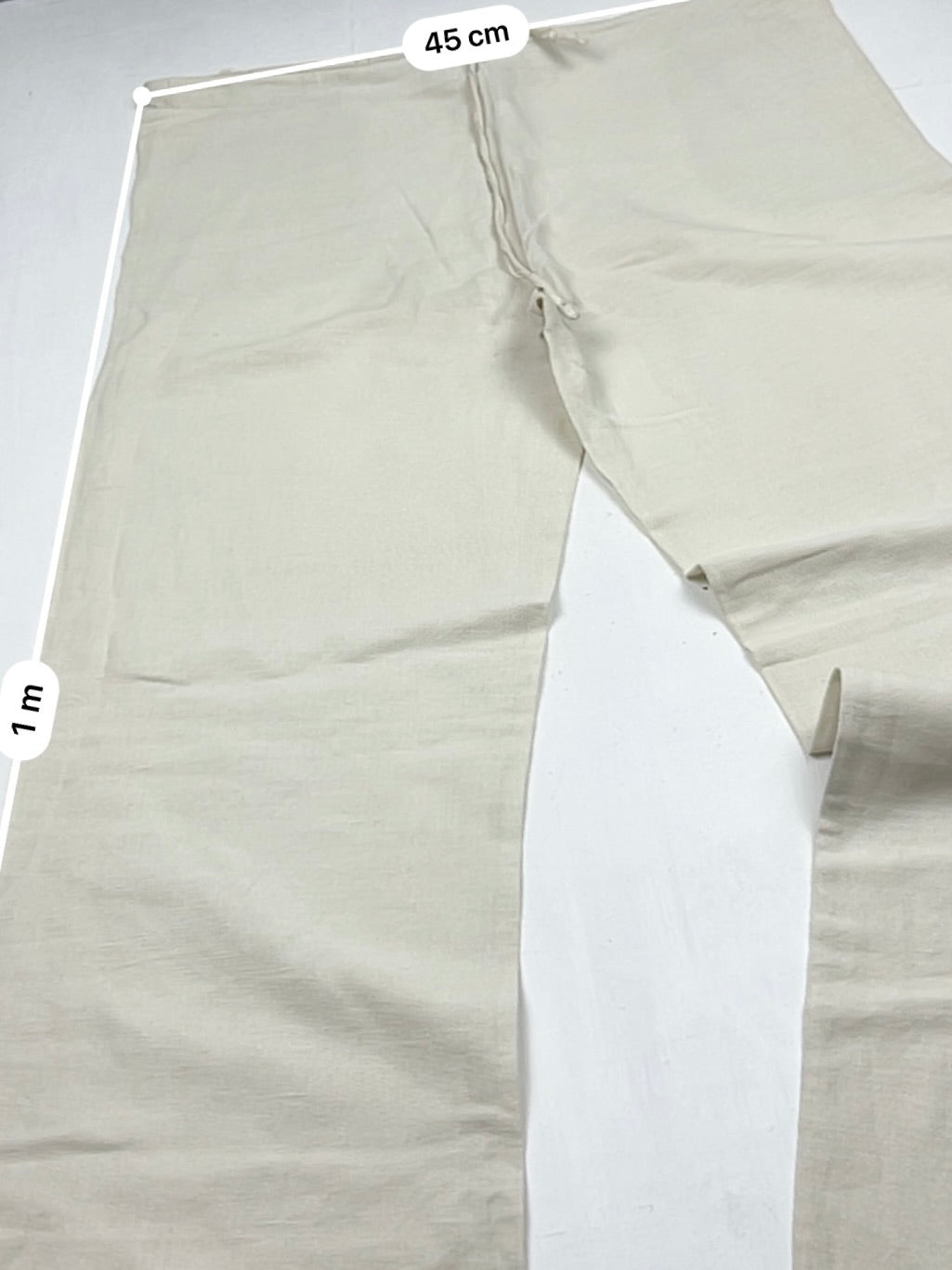 White linen low rise baggy pants (XL)