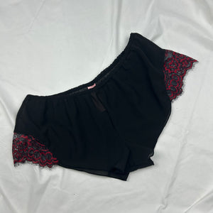 Black lace babydoll top + short set (S/M)