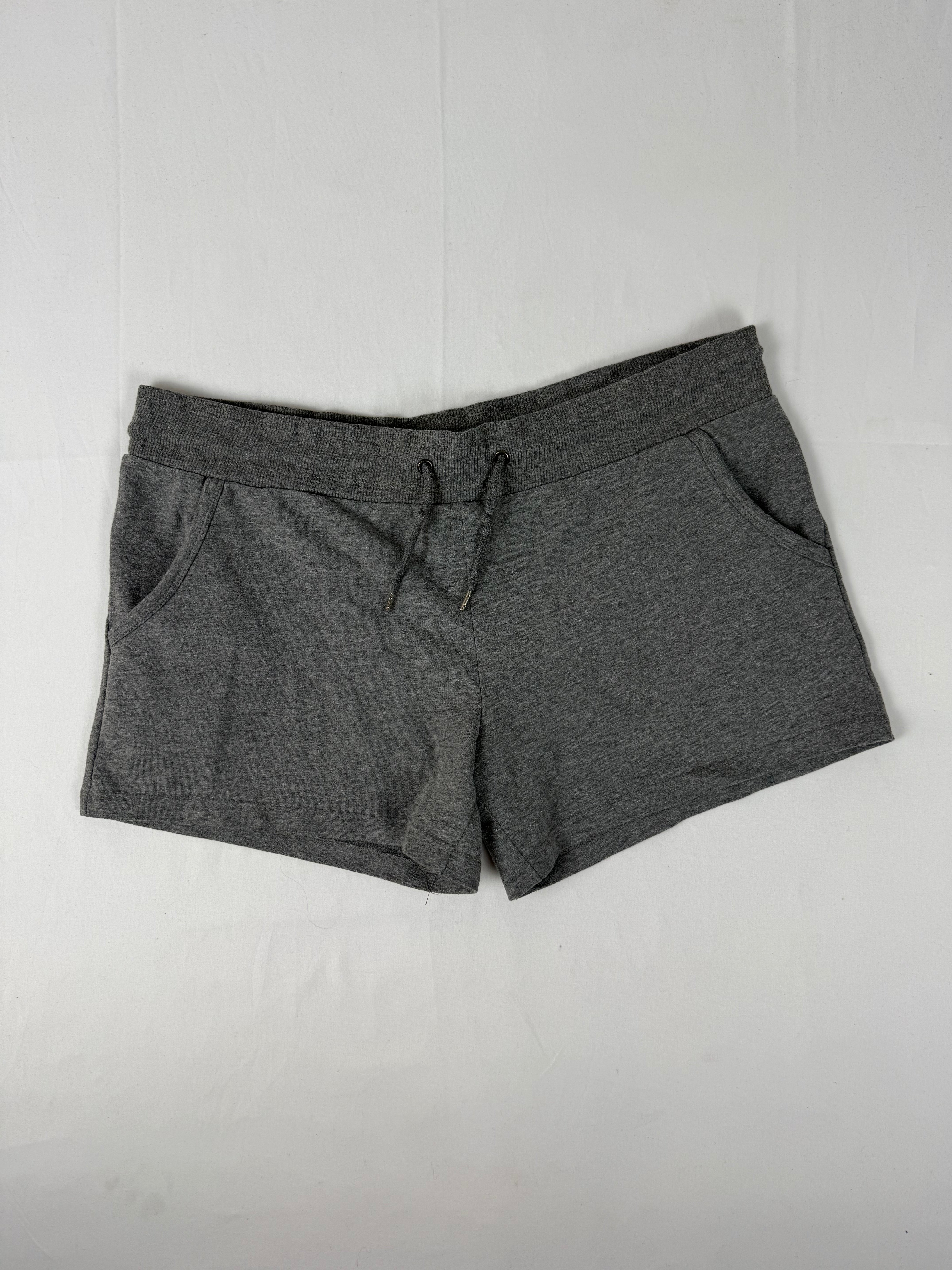 Grey cotton low rise activewear mini short (XL)
