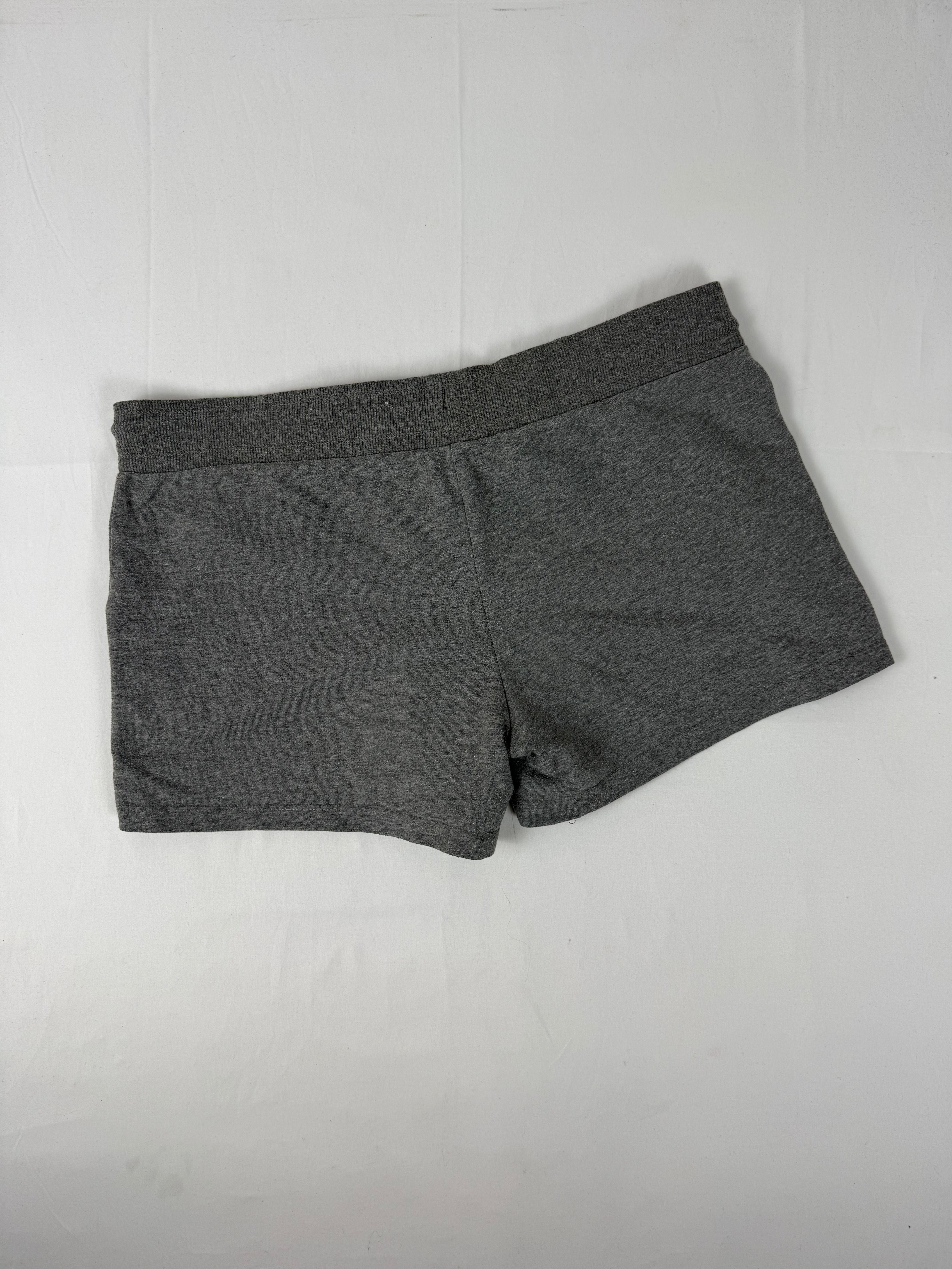 Grey cotton low rise activewear mini short (XL)
