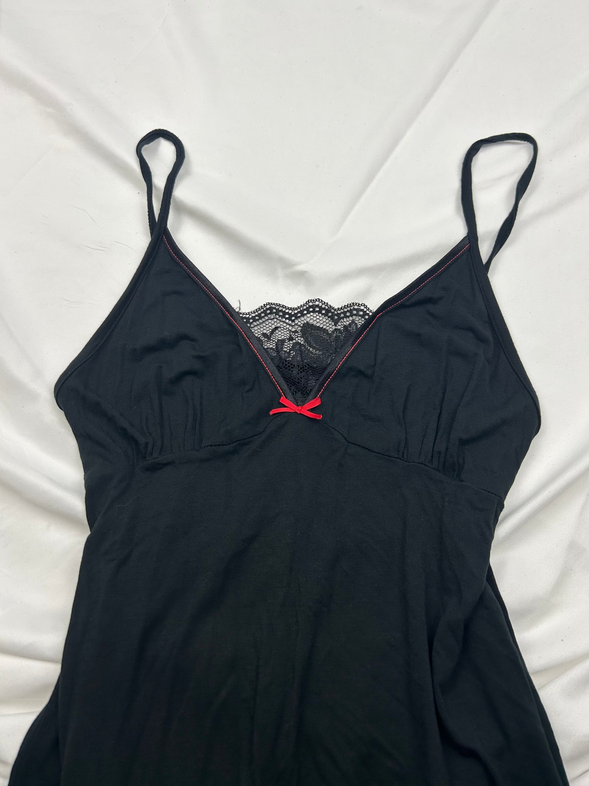 Black lace babydoll mini dress (S/M)
