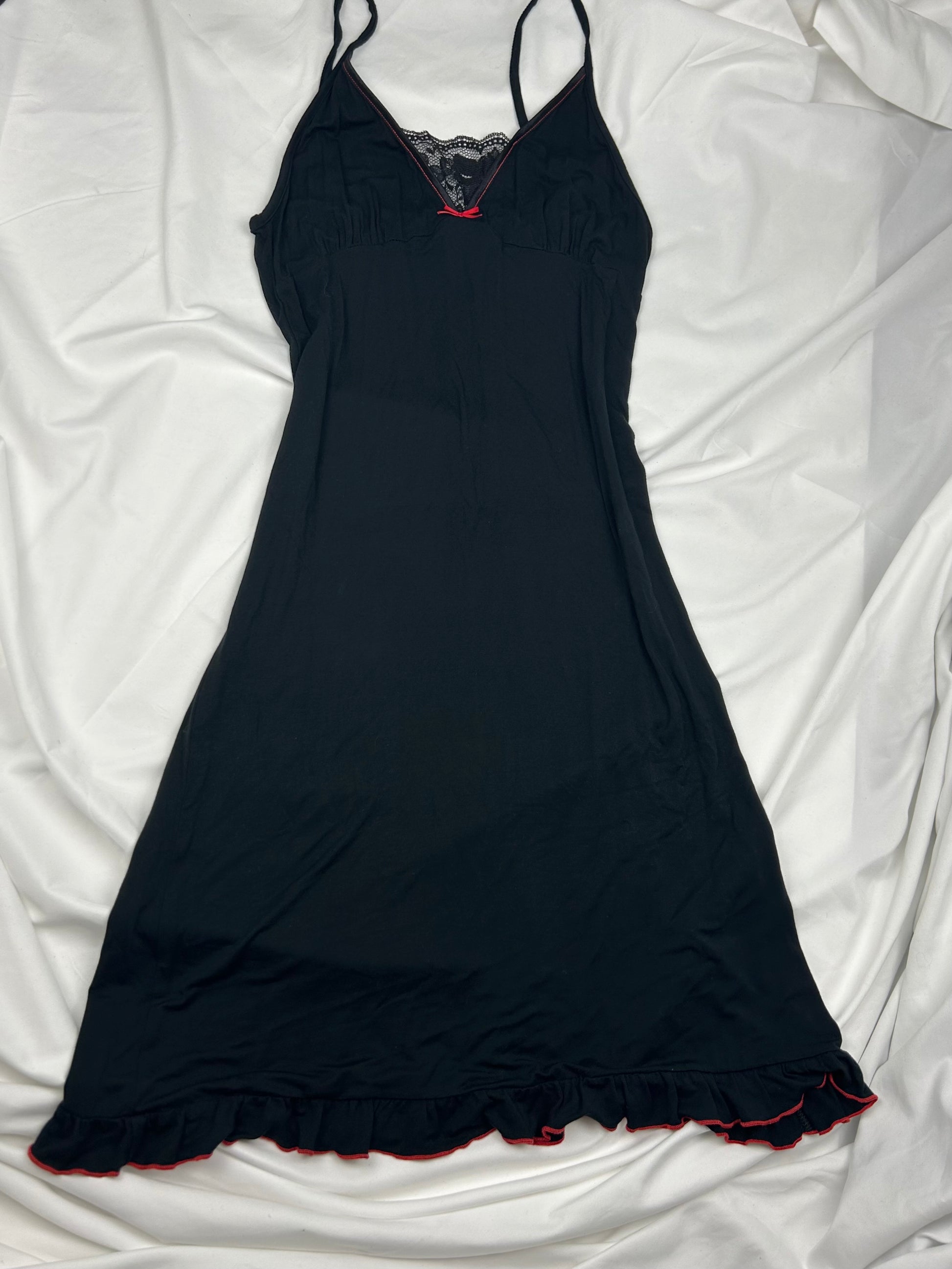 Black lace babydoll mini dress (S/M)