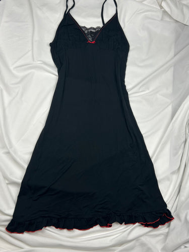 Black lace babydoll mini dress (S/M)