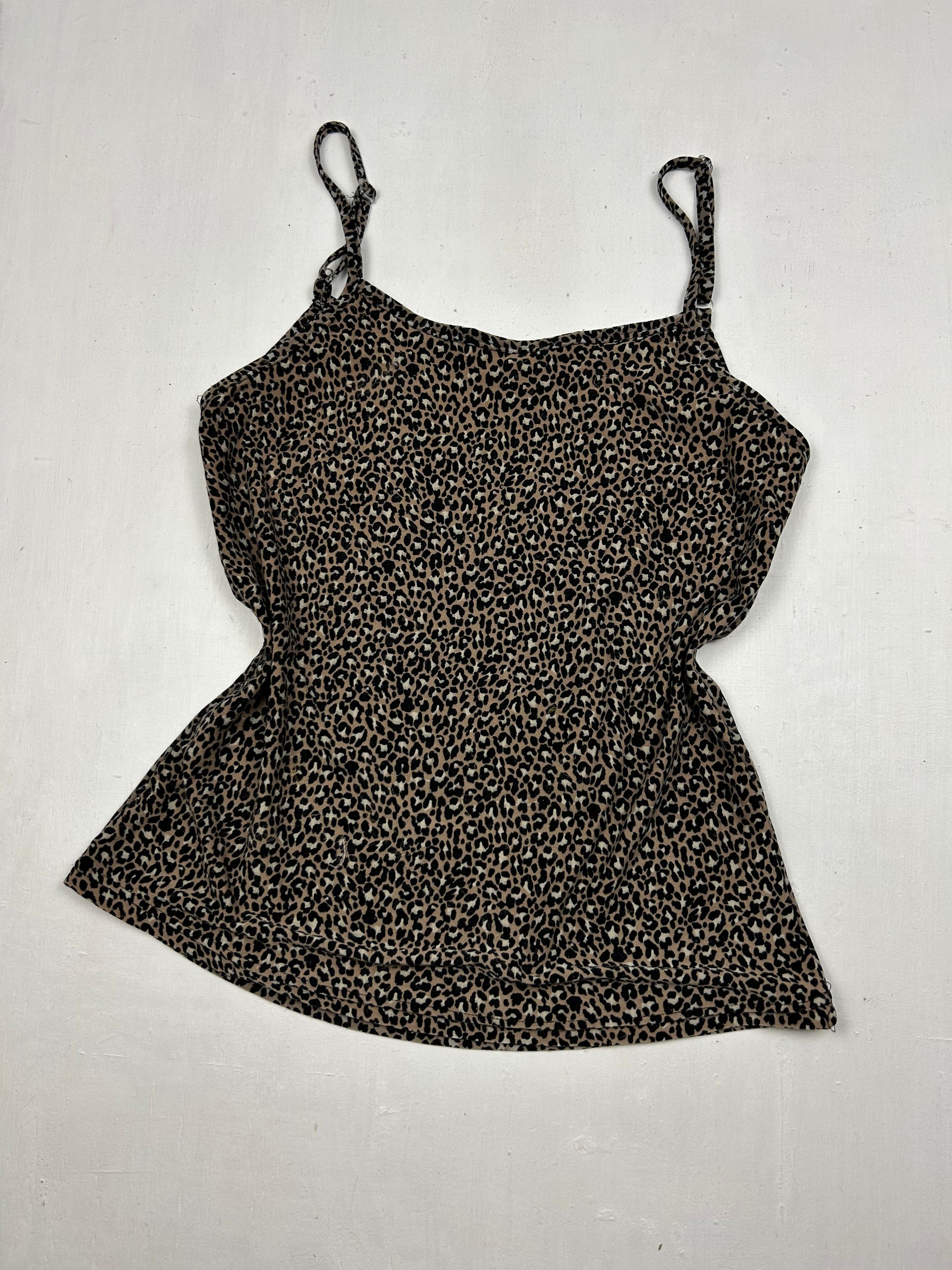 Beige panther cotton cami top (S/M)