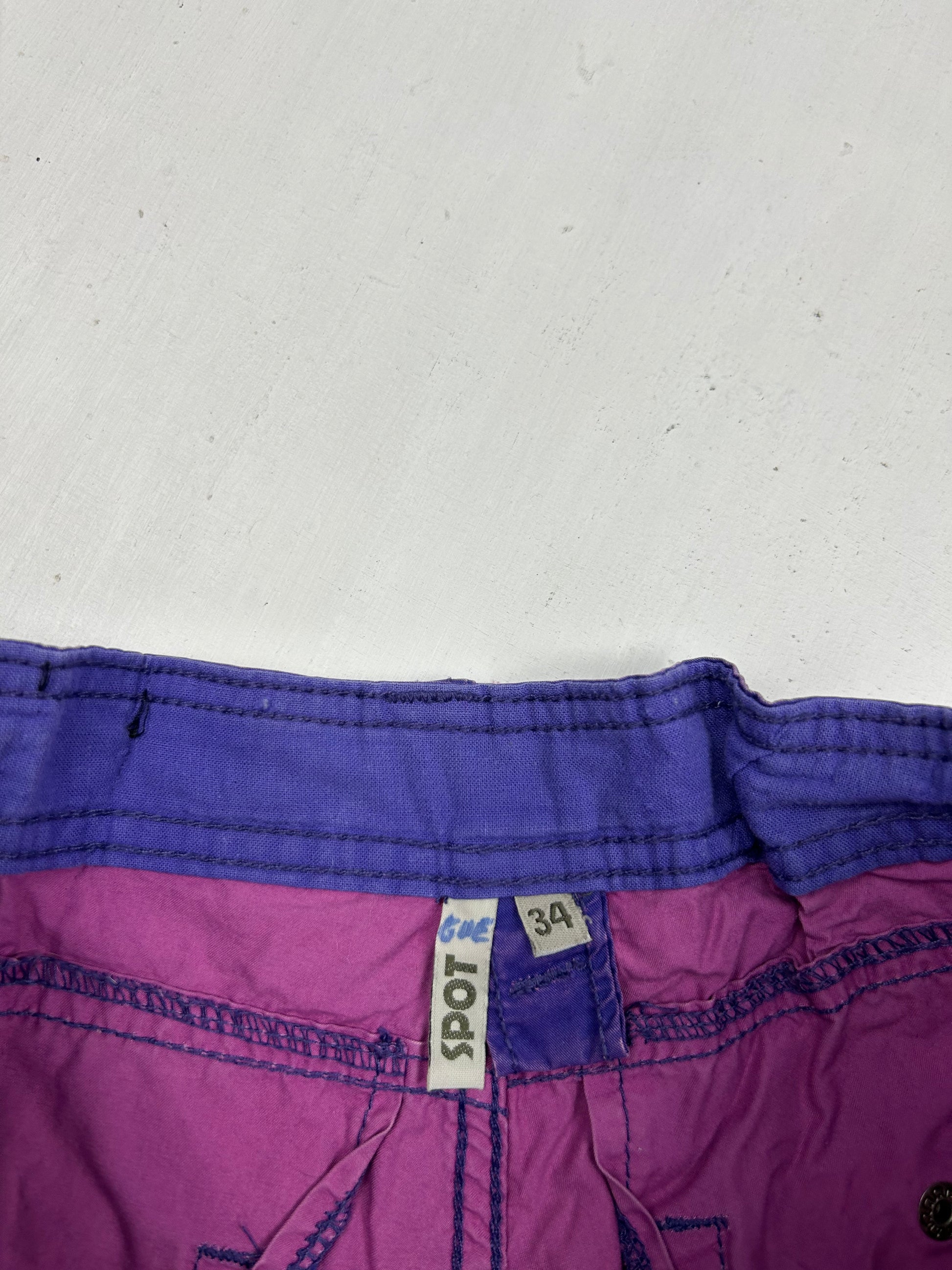 Purple 100% cotton low rise mini short (S)