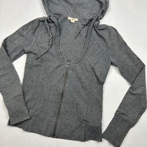 Grey 100% cotton strass logo hoodie (XS)