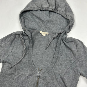 Grey 100% cotton strass logo hoodie (XS)