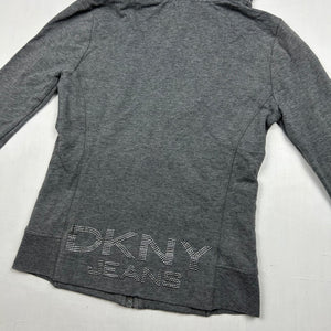 Grey 100% cotton strass logo hoodie (XS)
