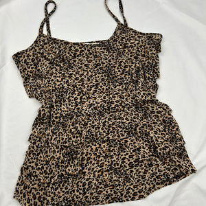 Beige panther print cami  top (S)