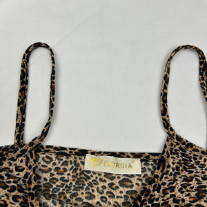 Beige panther print cami  top (S)