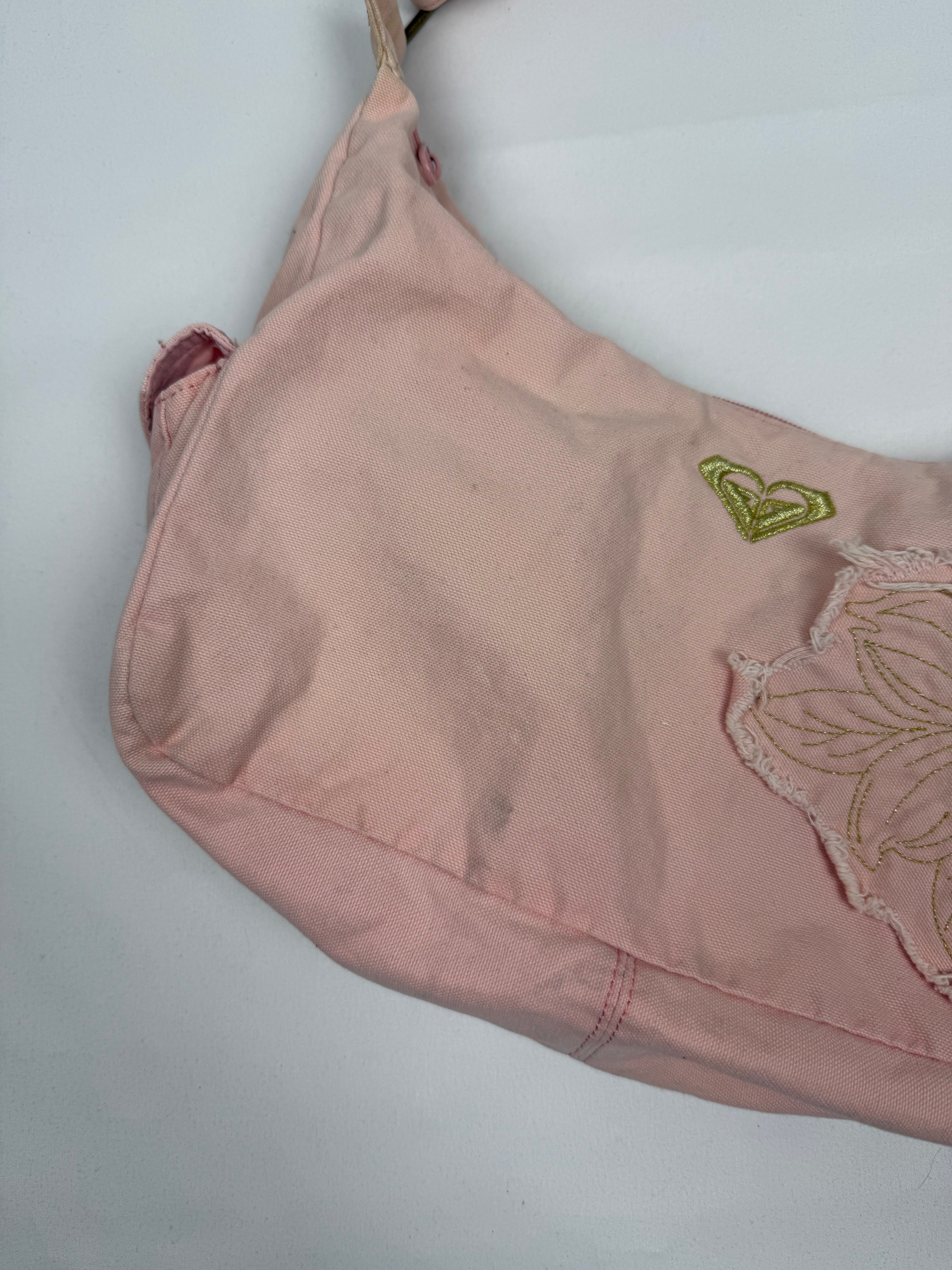 Baby pink 100% cotton besace bag (32x20cm)