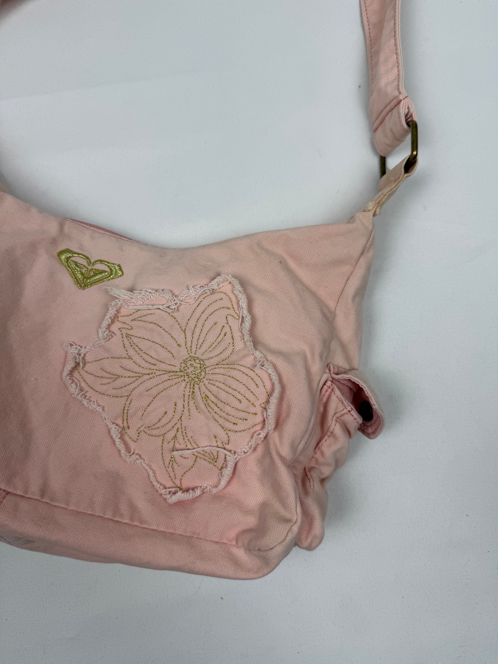 Baby pink 100% cotton besace bag (32x20cm)