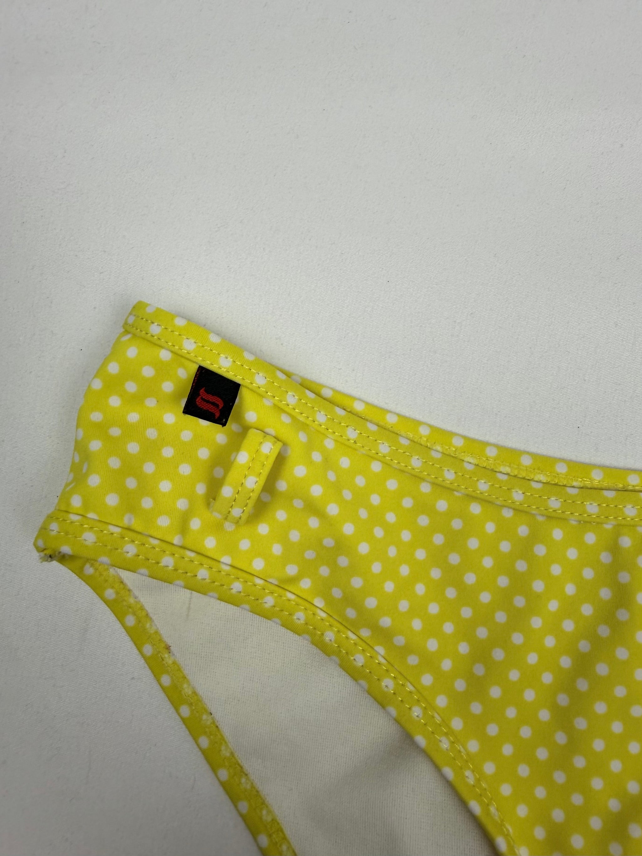 Yellow polka dots shorty bikini bottom (XS)