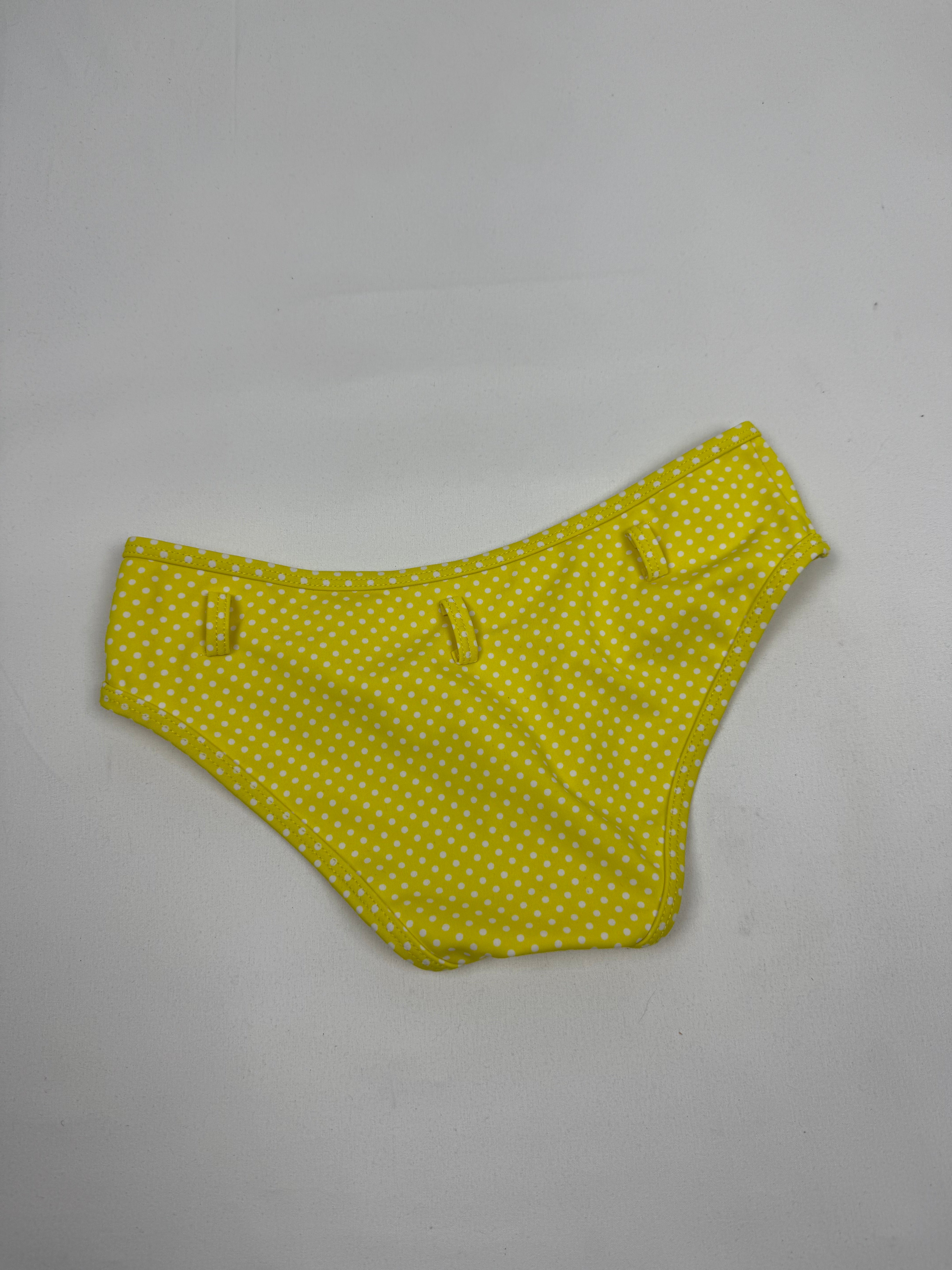 Yellow polka dots shorty bikini bottom (XS)