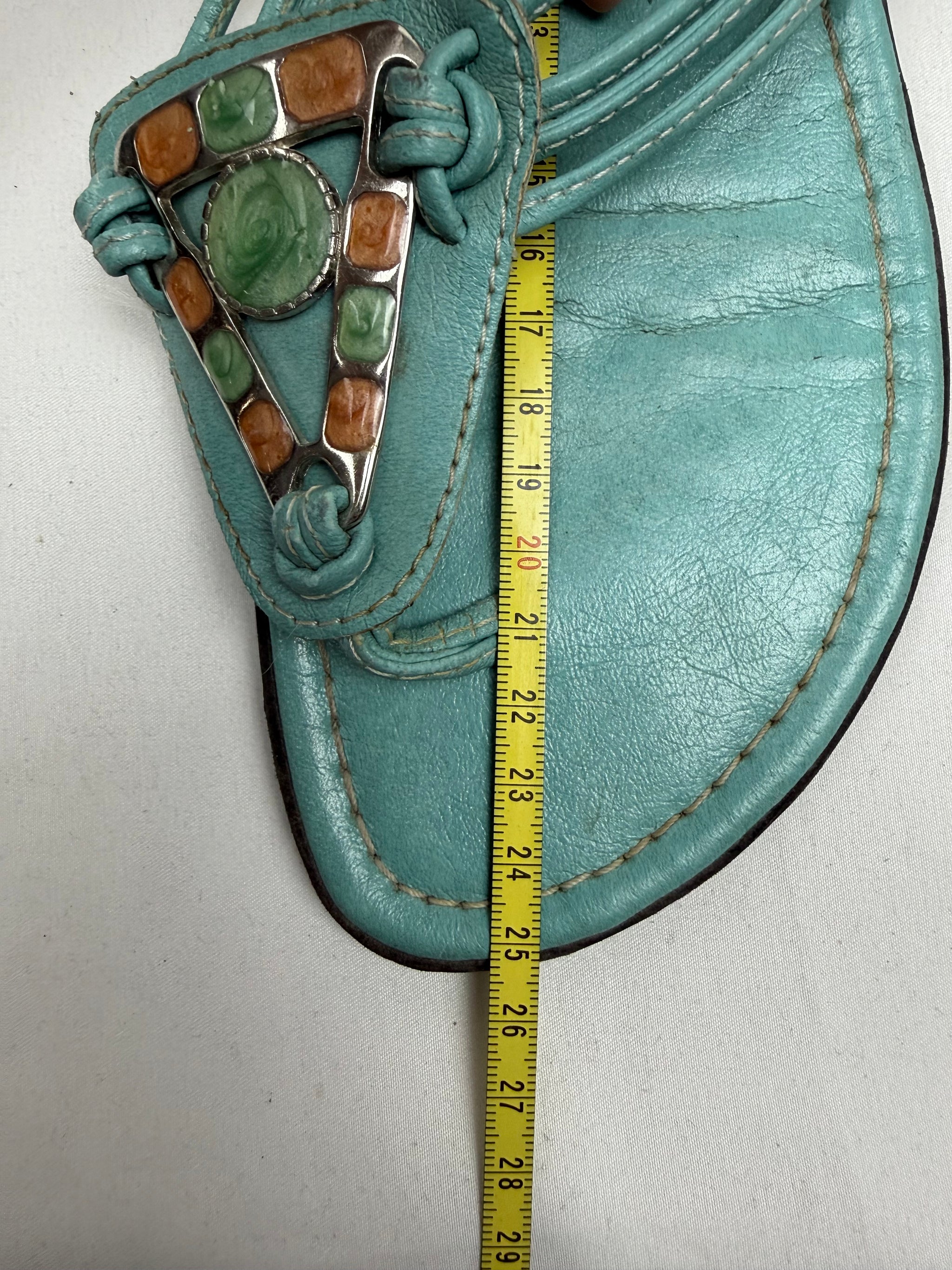 Blue flip flops thongs mules (39)