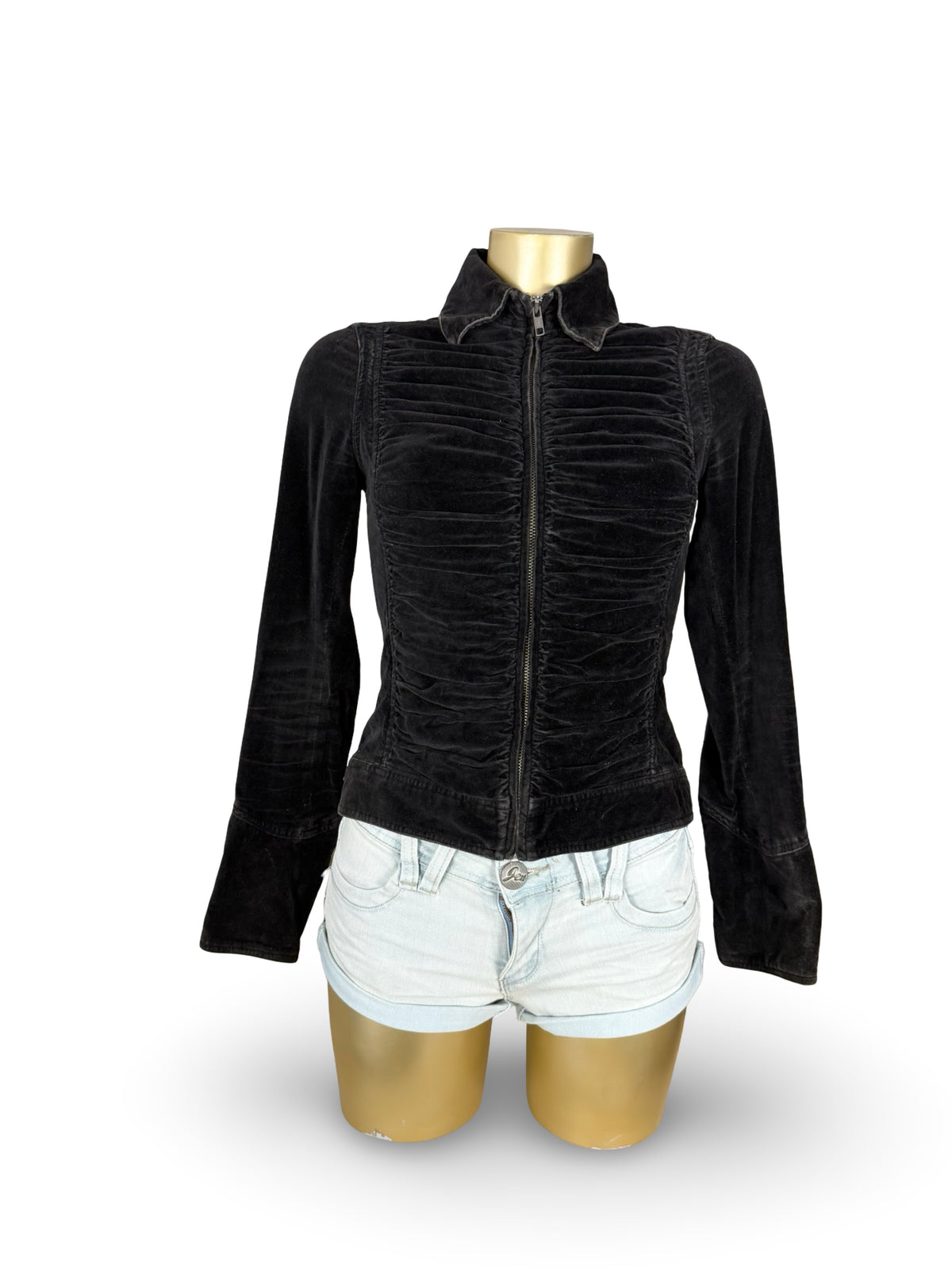 Blazer de bureau noir zippé (M)