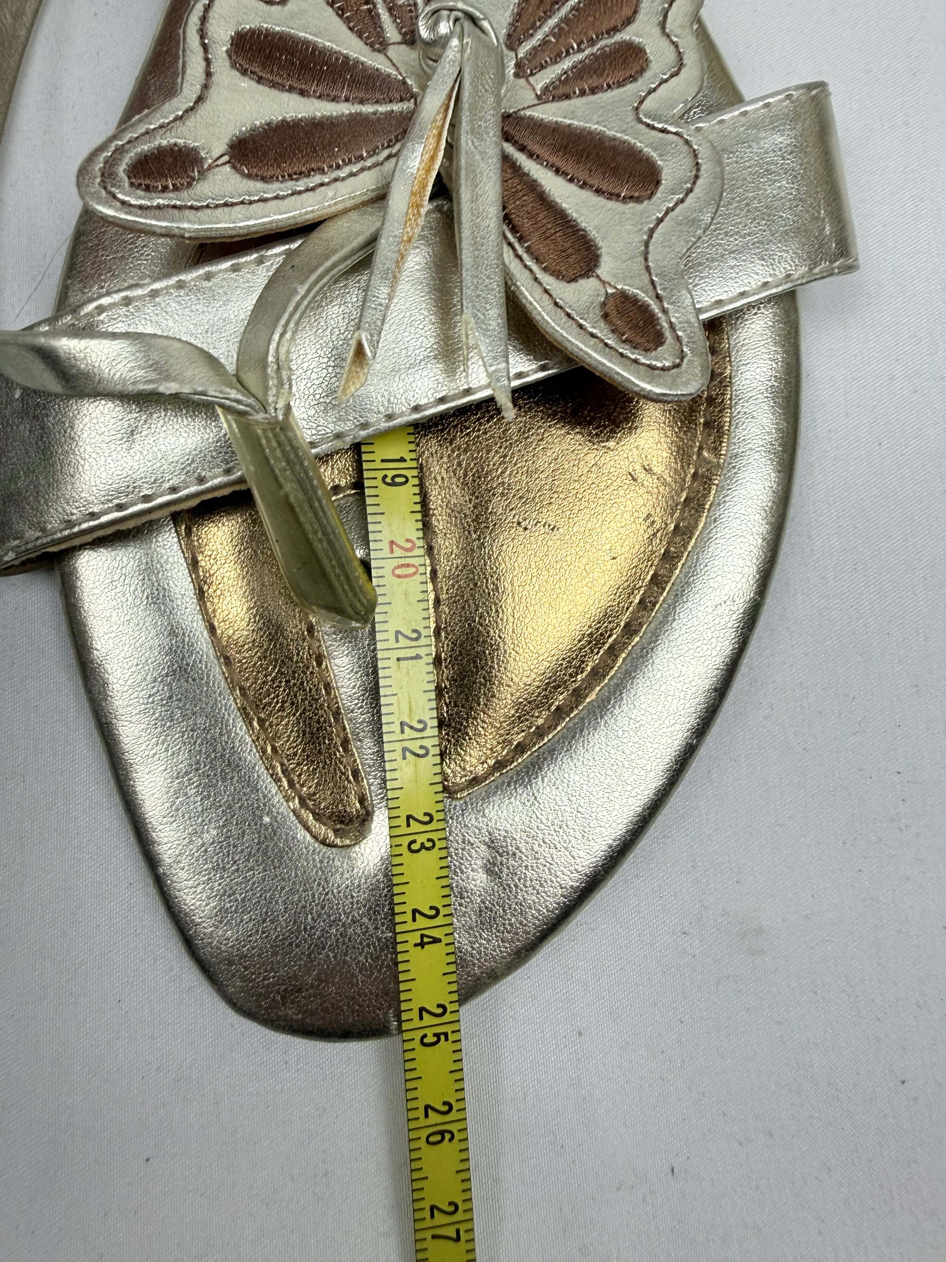 Gold butterfly flip flops mules (39)