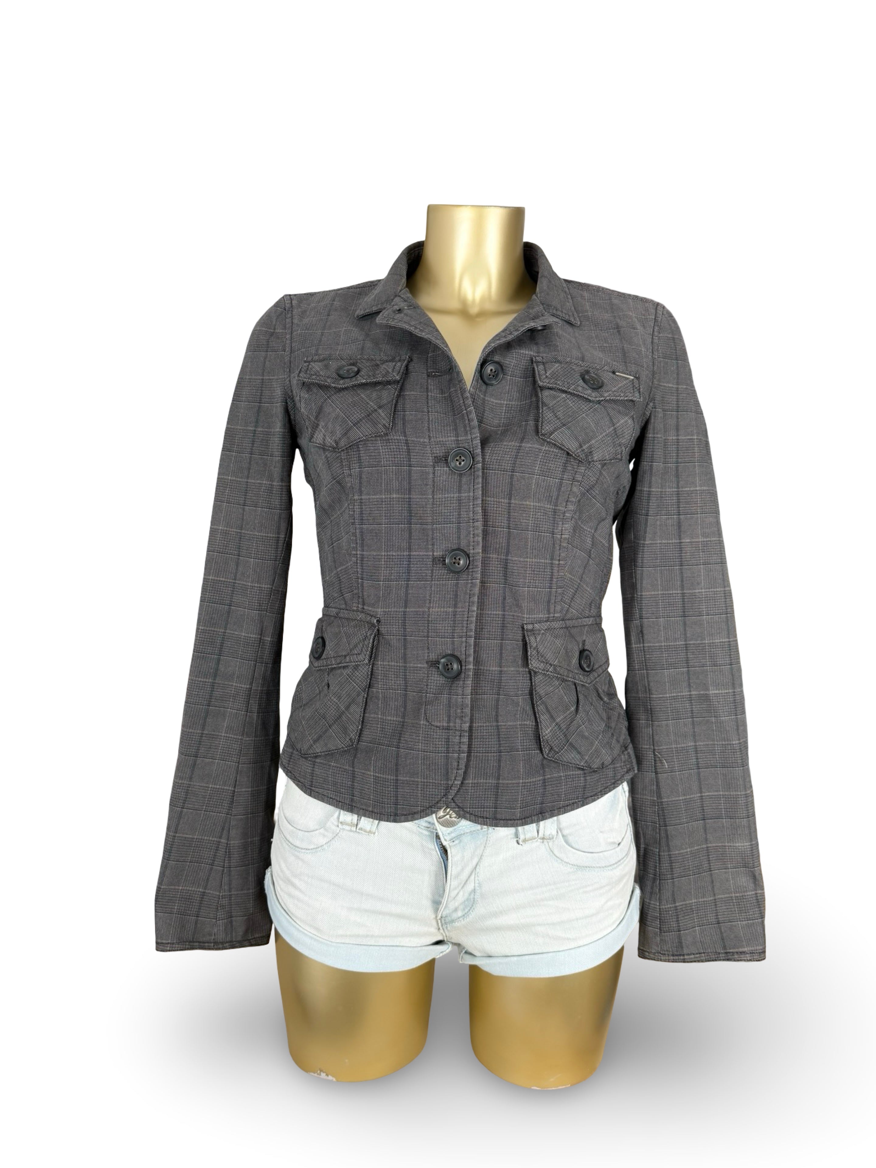 Blazer de bureau noir zippé (M)