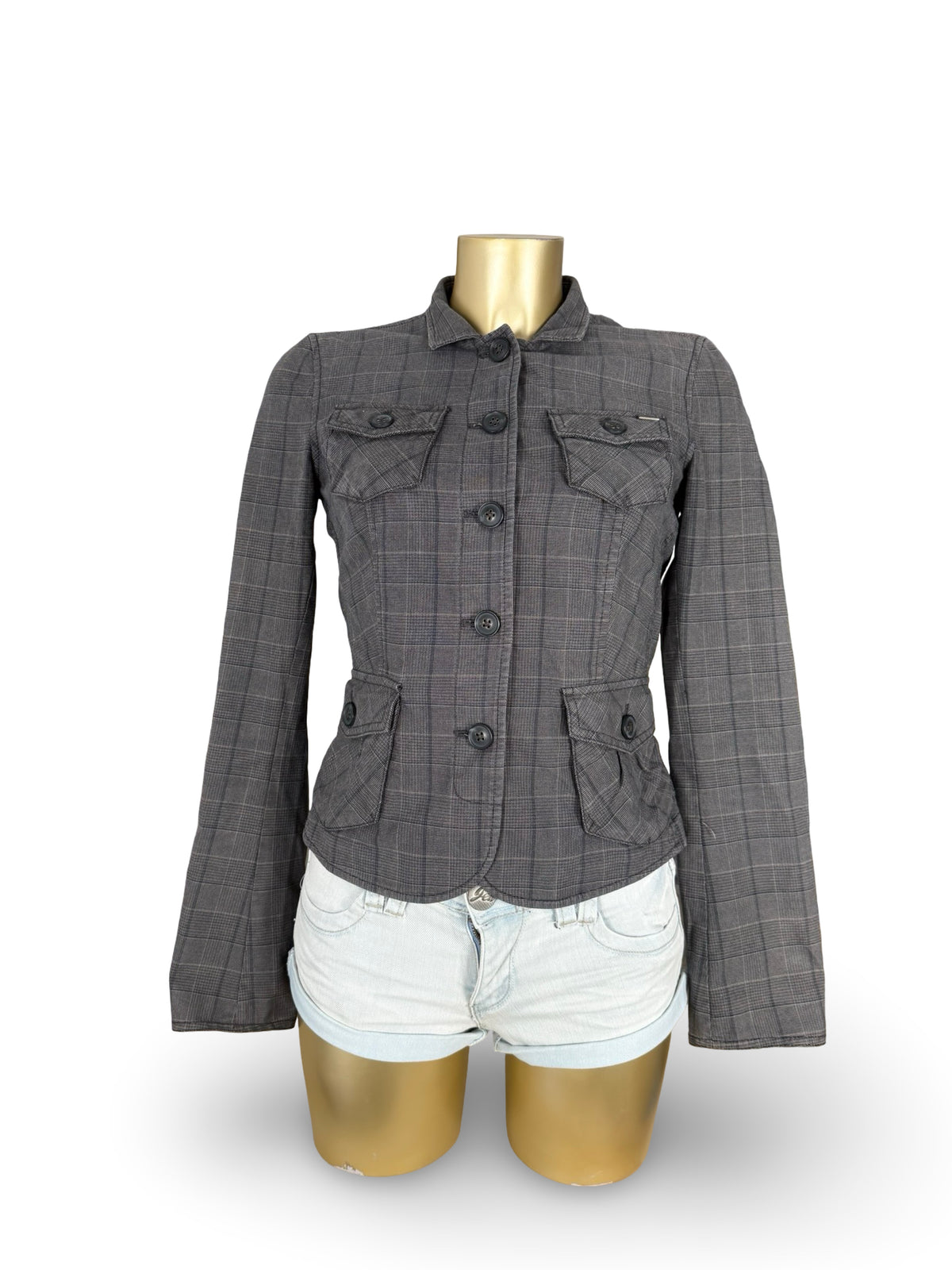 Blazer de bureau noir zippé (M)