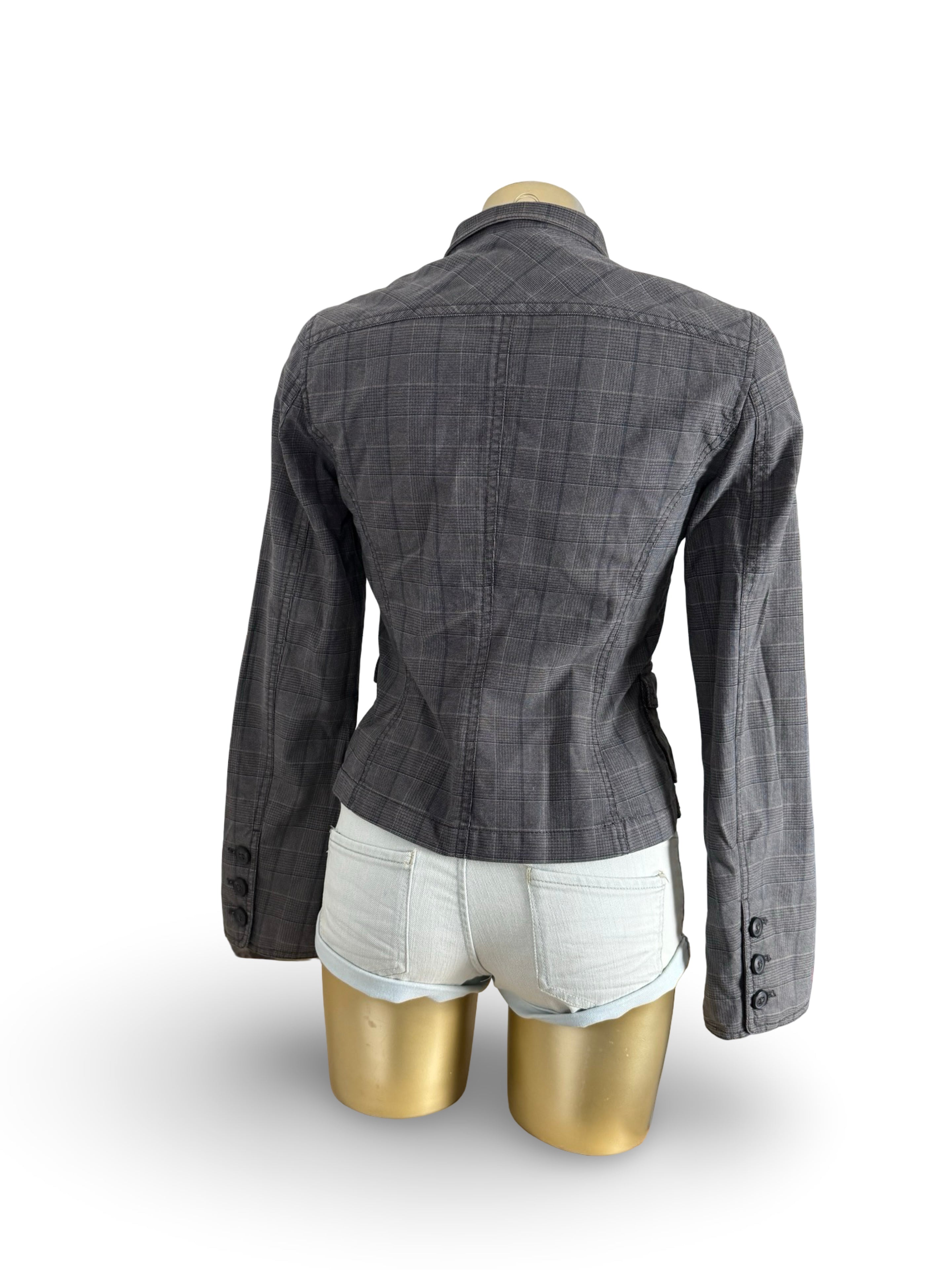 Blazer de bureau noir zippé (M)