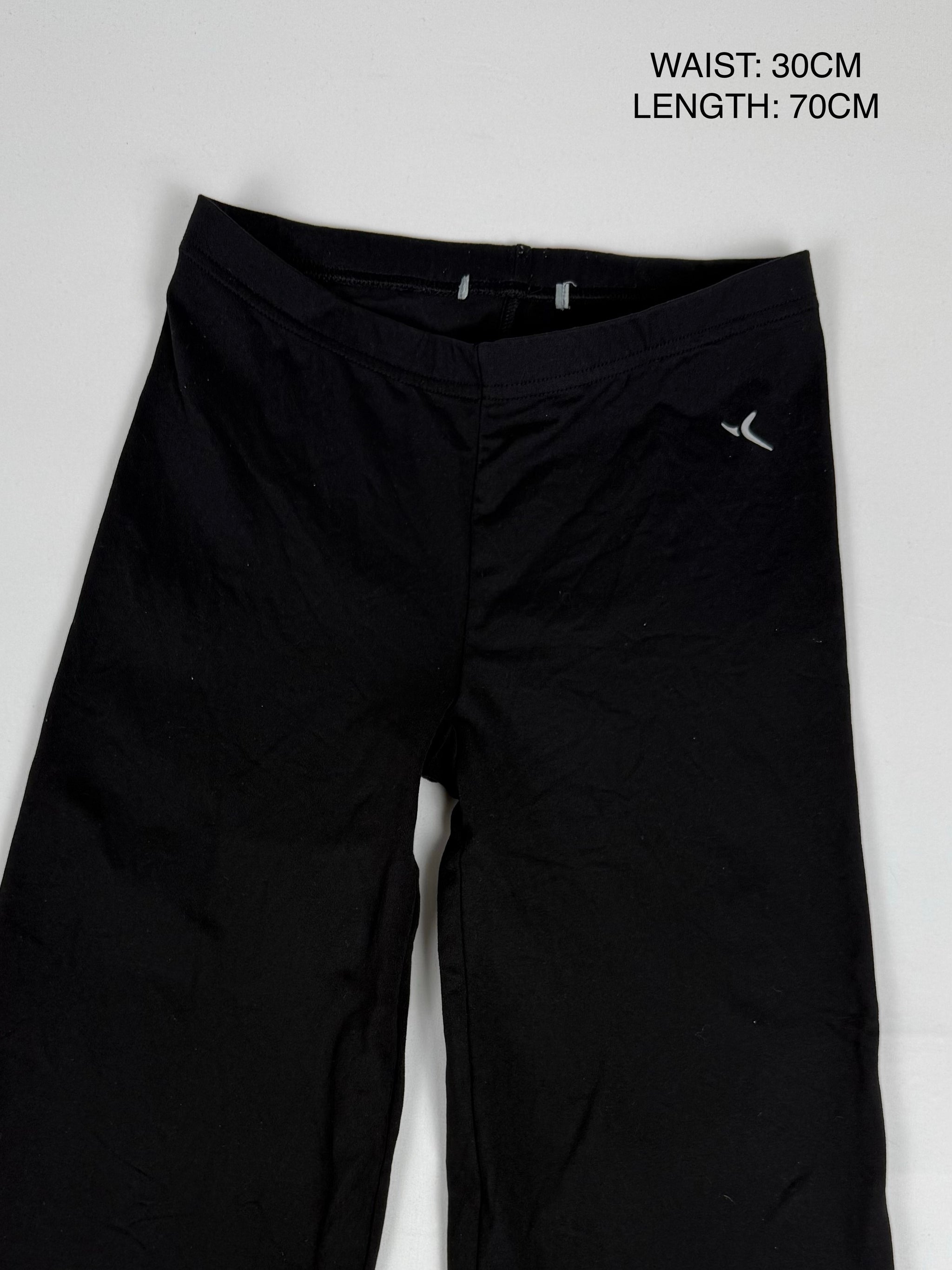 Black cotton activewear capri pants (XS)