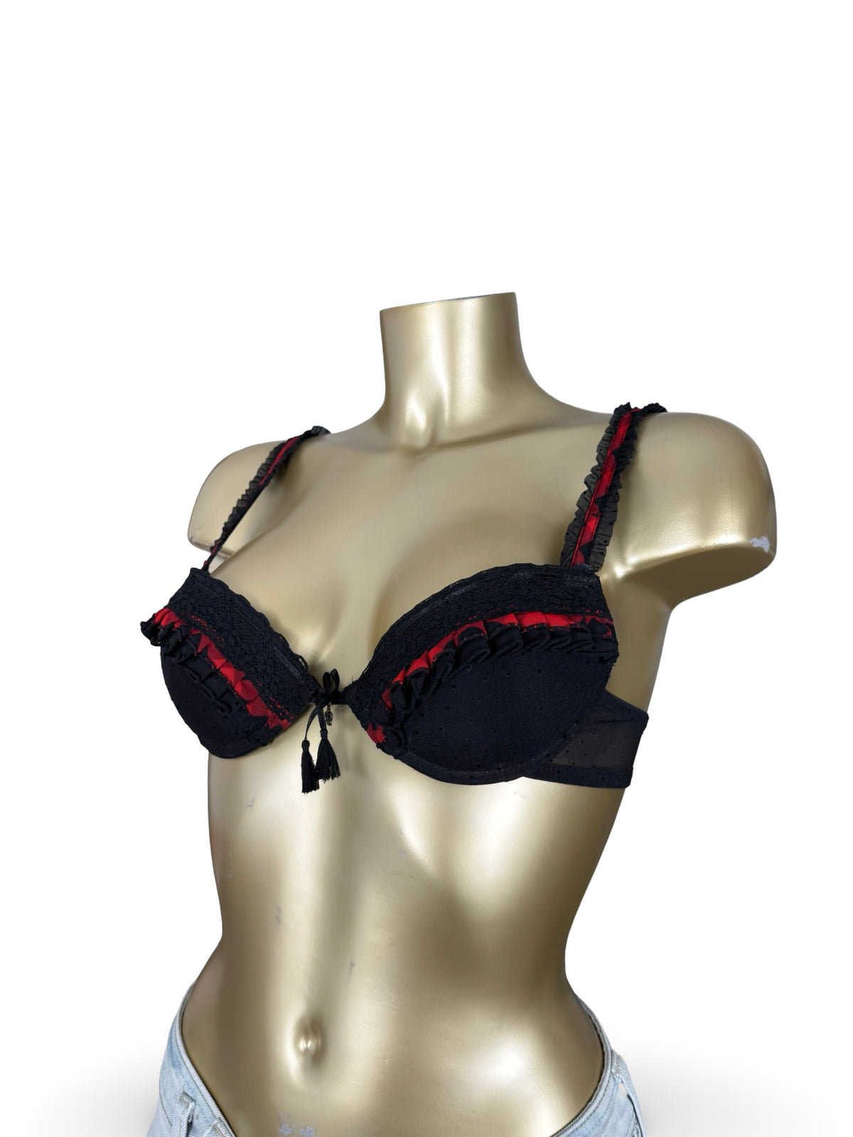 Soutien-gorge à fleurs rouge