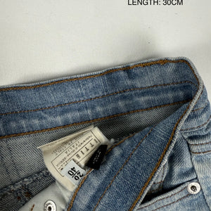 Blue denim & lace pleated mini skirt (S/M)