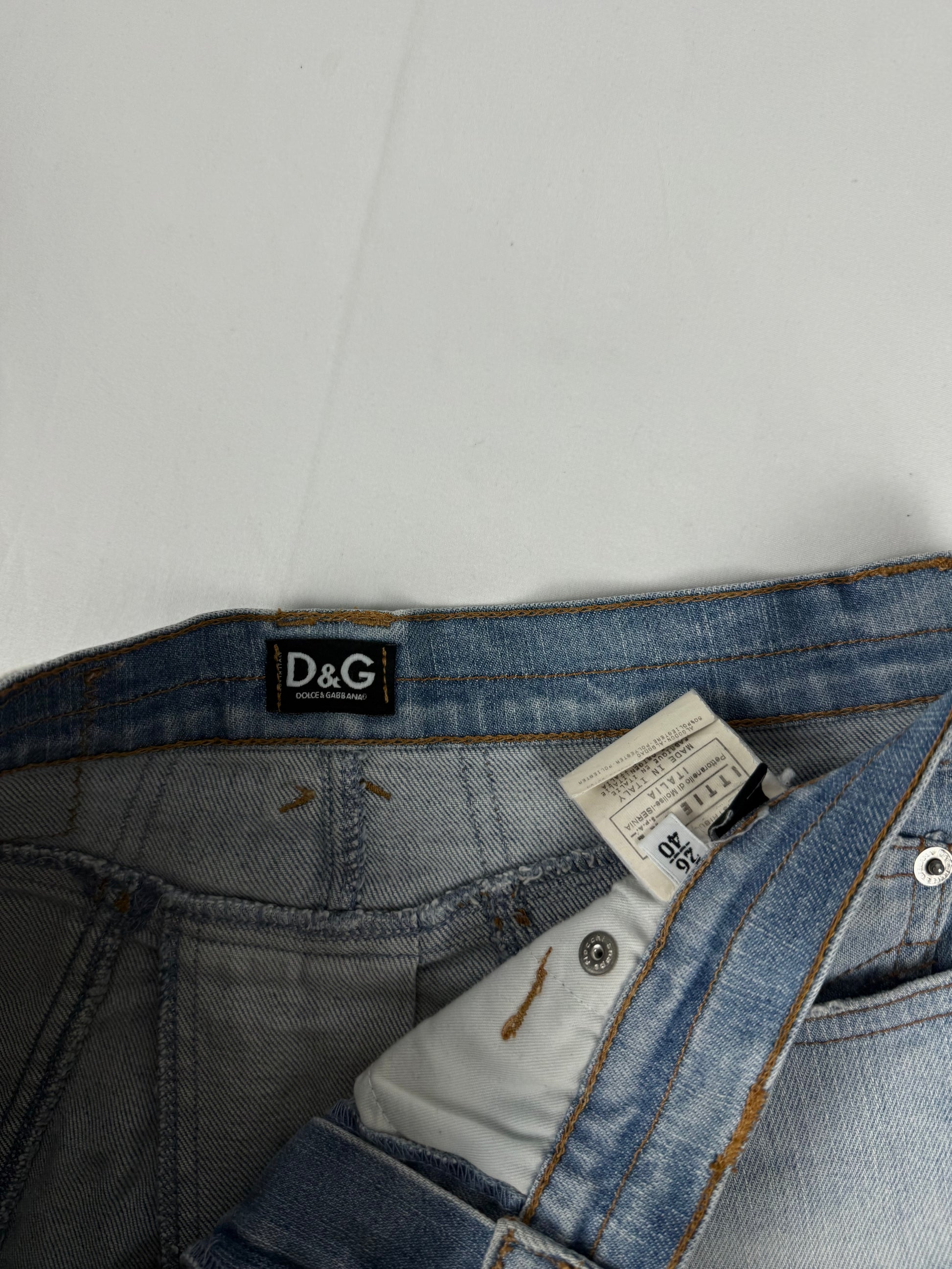 Blue denim & lace pleated mini skirt (S/M)