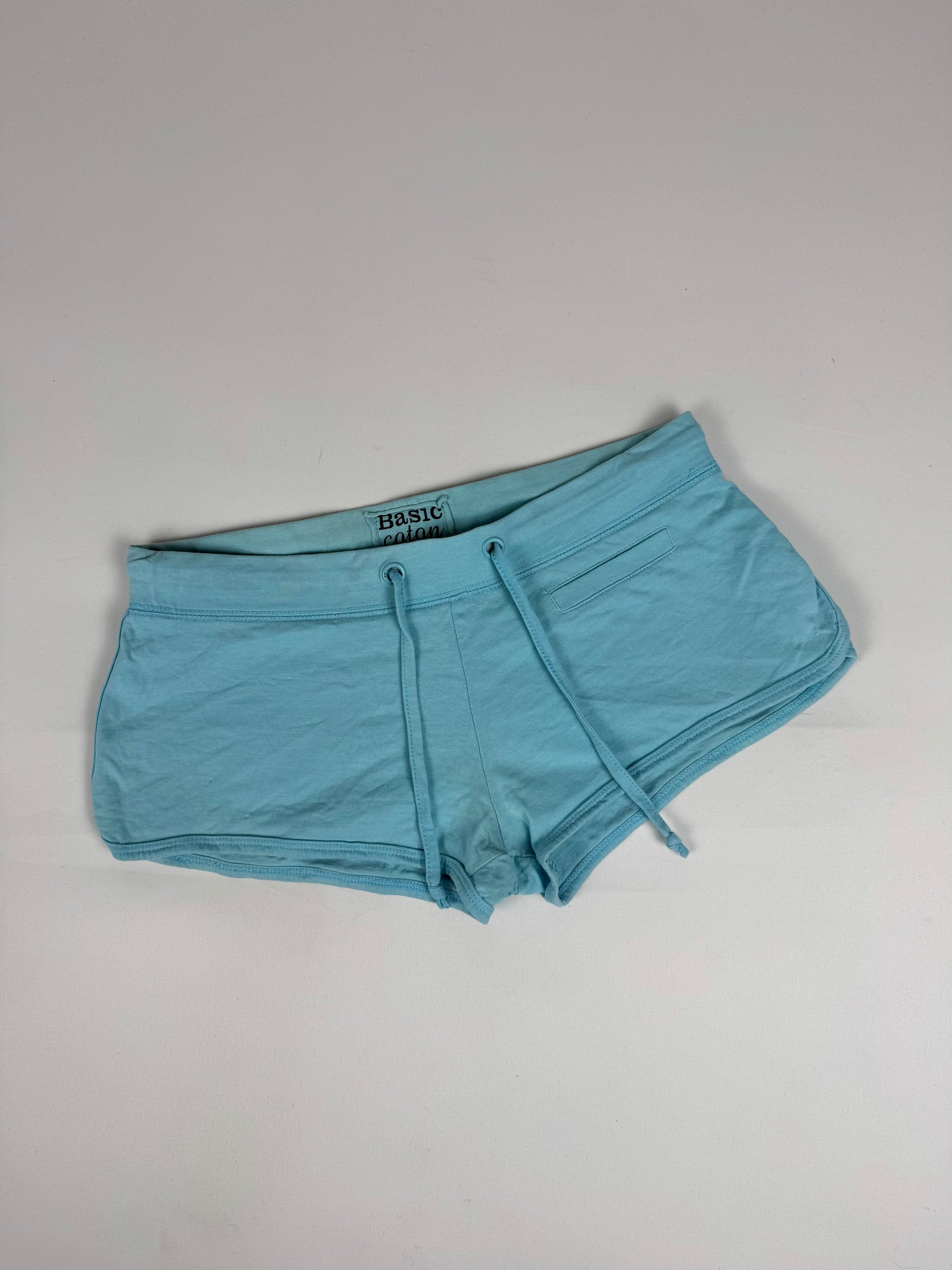 Blue cotton low rise mini short (S)