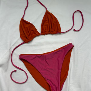 Pink & orange reversible bikini set (S/M)