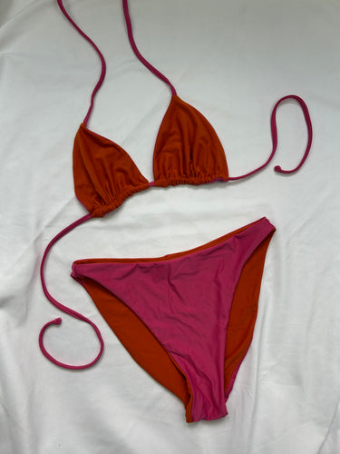 Pink & orange reversible bikini set (S/M)
