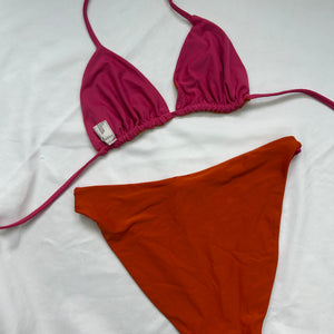 Pink & orange reversible bikini set (S/M)