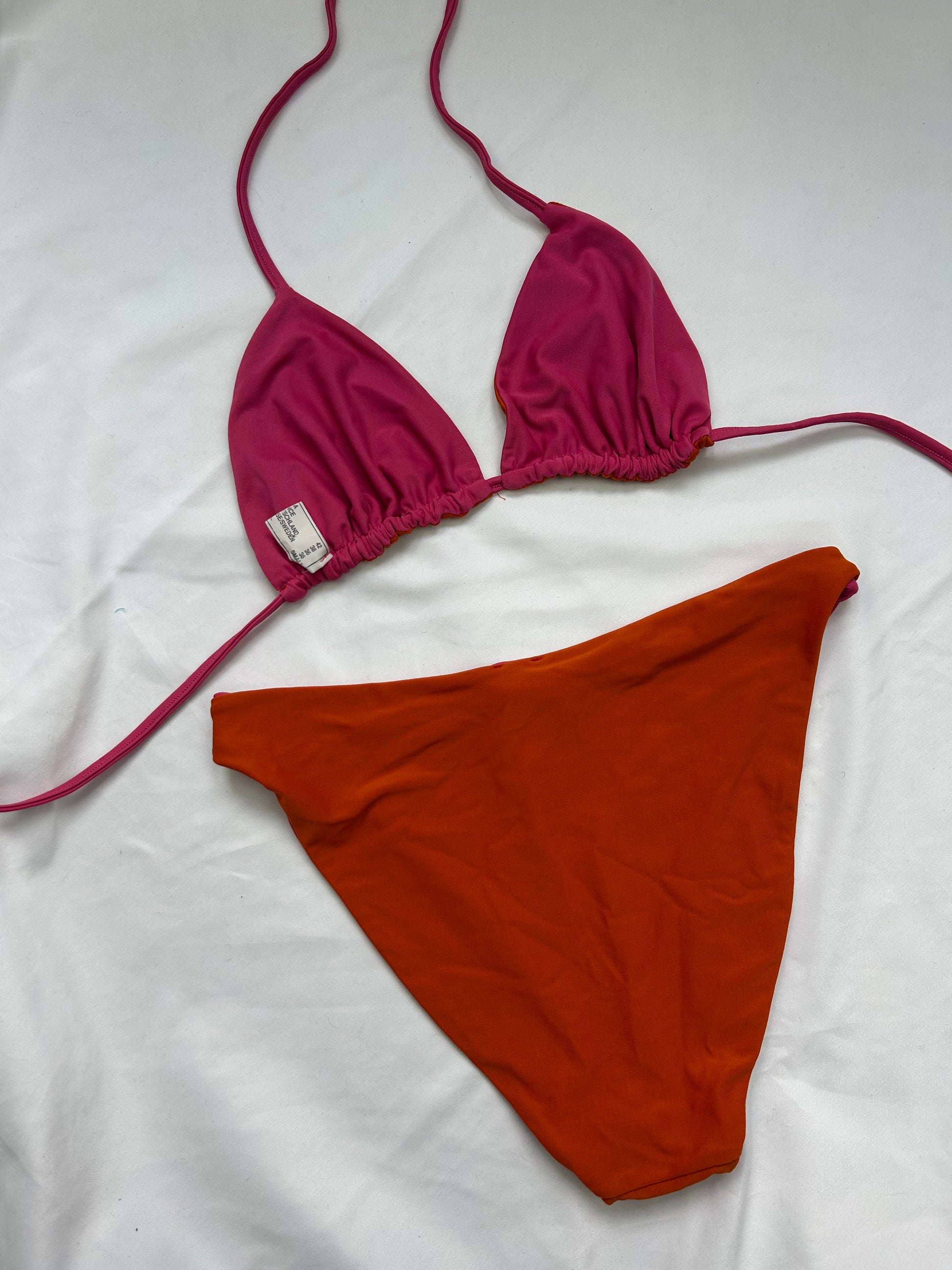 Pink & orange reversible bikini set (S/M)