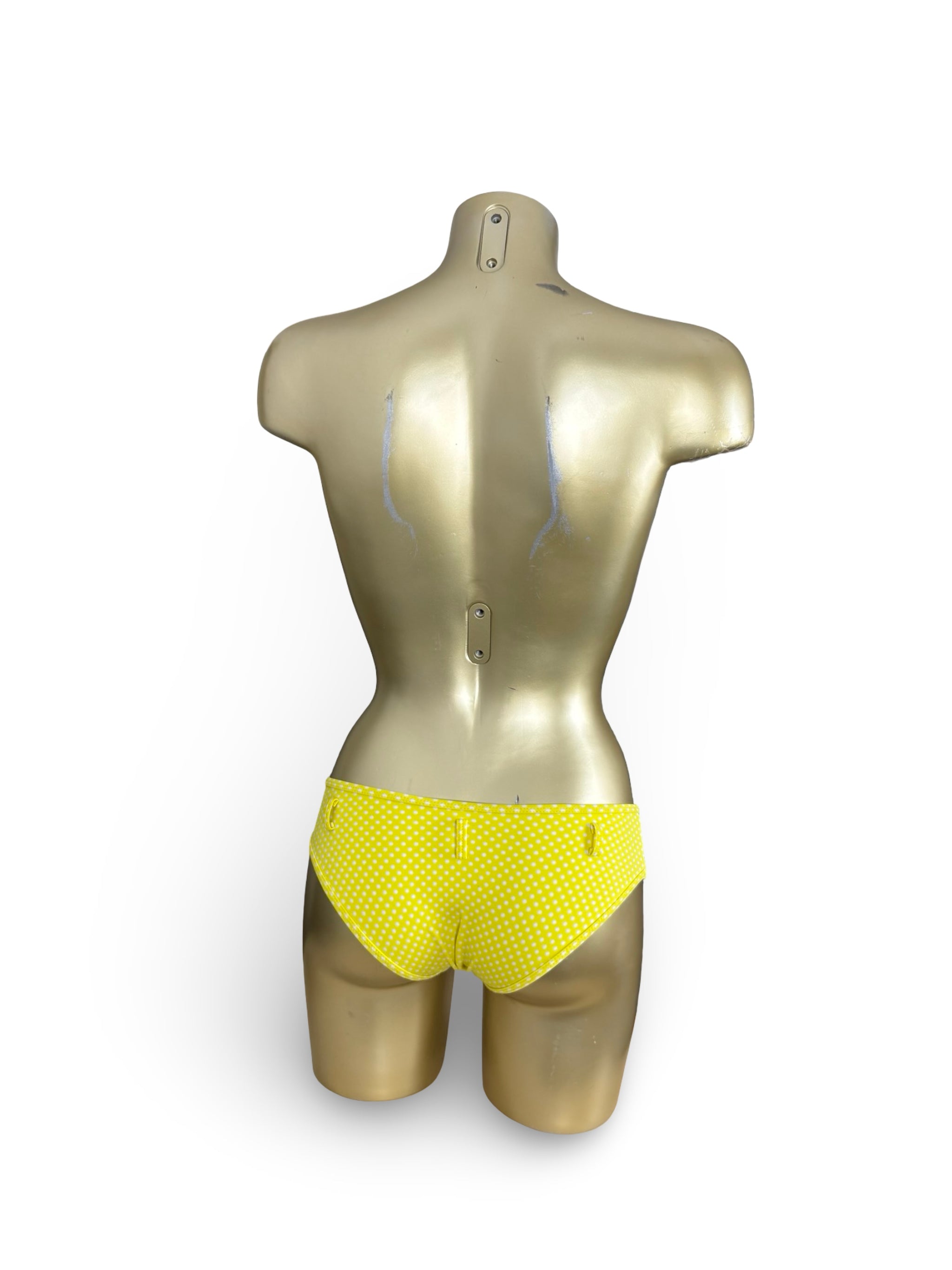 Yellow polka dots shorty bikini bottom (XS)