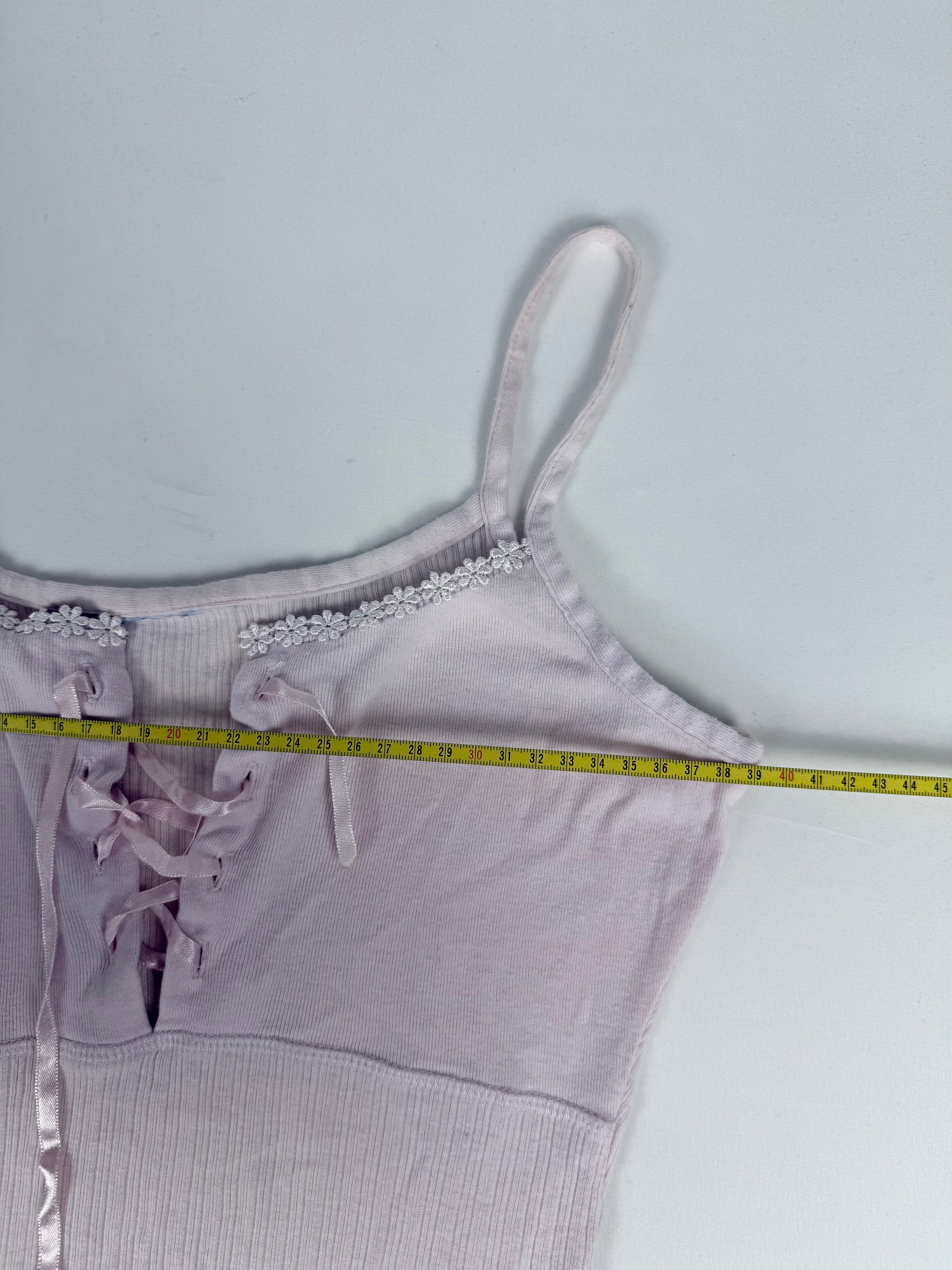 Baby pink ribbed tight fit babydoll mini dress (M)