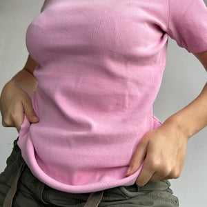 Pink cotton stretchy tee  (M/L)