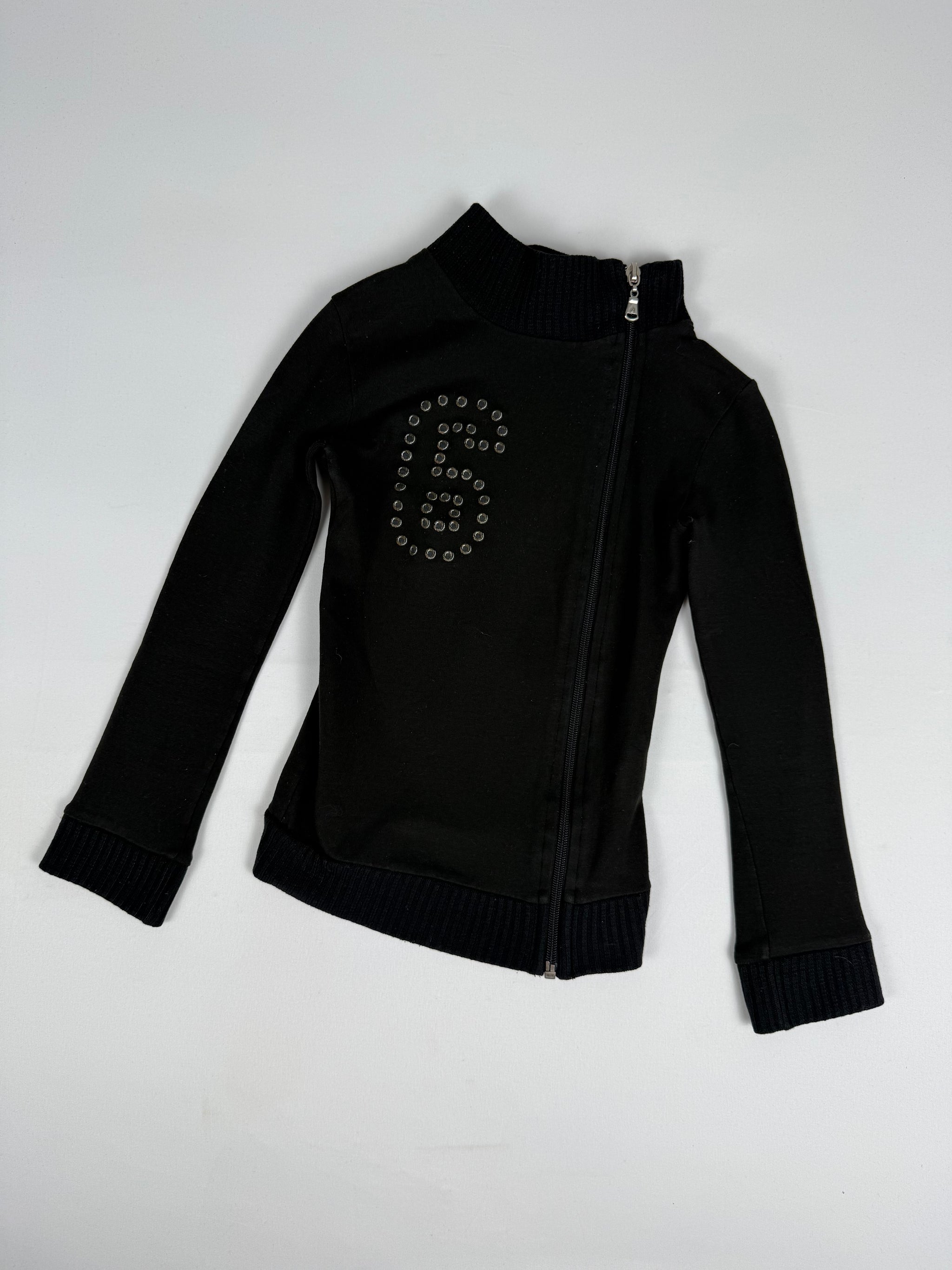 Black zip up long sleeves top (XS)