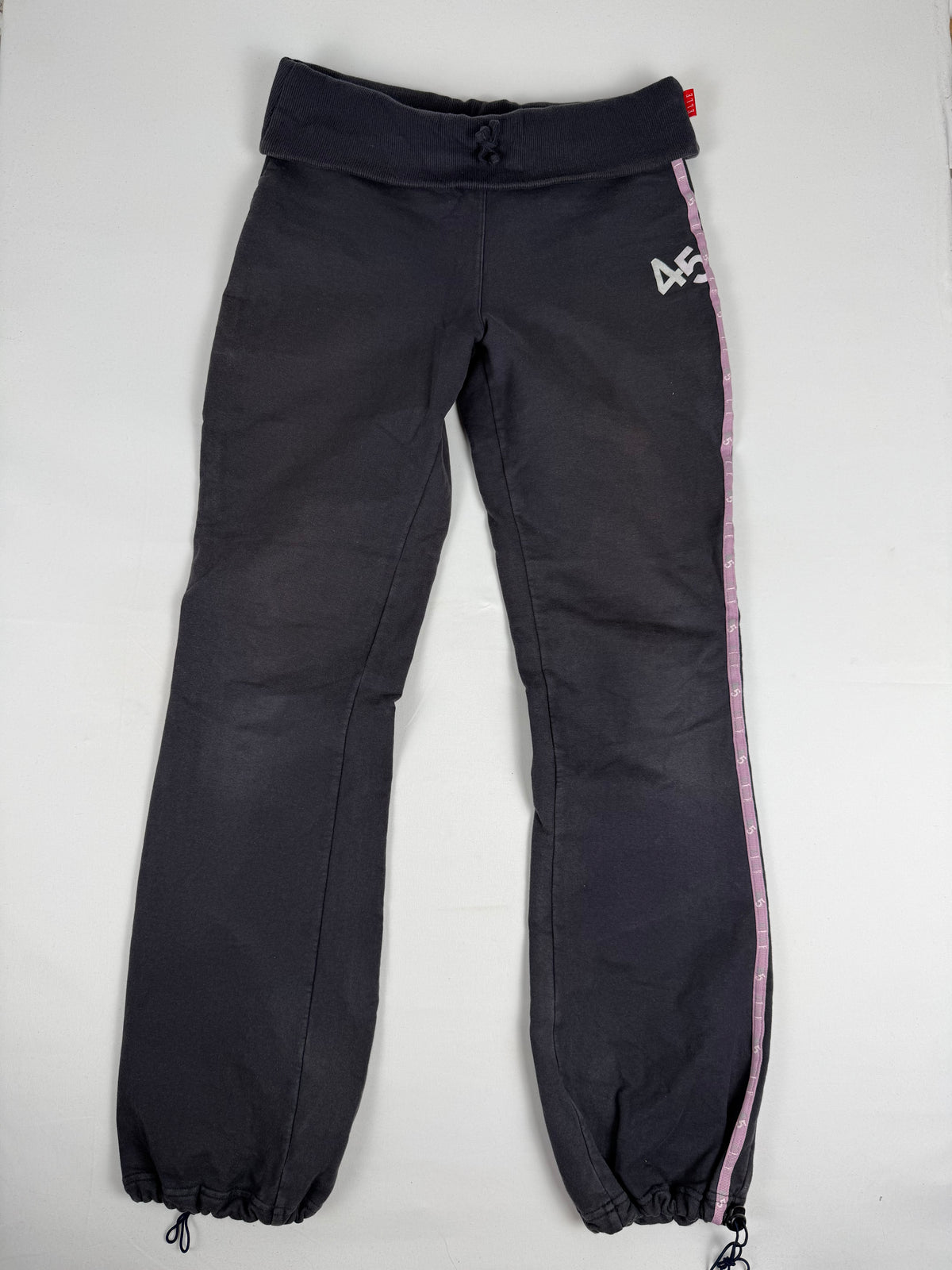 Pantalon droit taille basse en jean noir (XS)