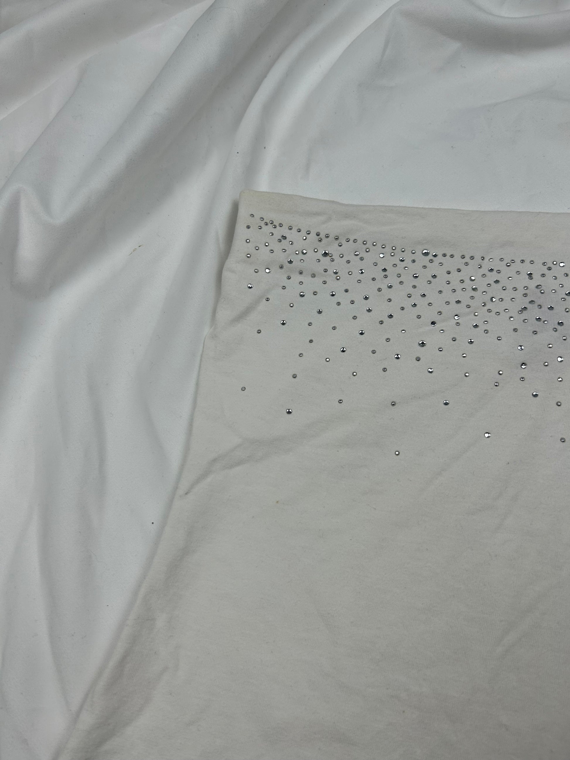 White cotton strass tube top (XS/S)