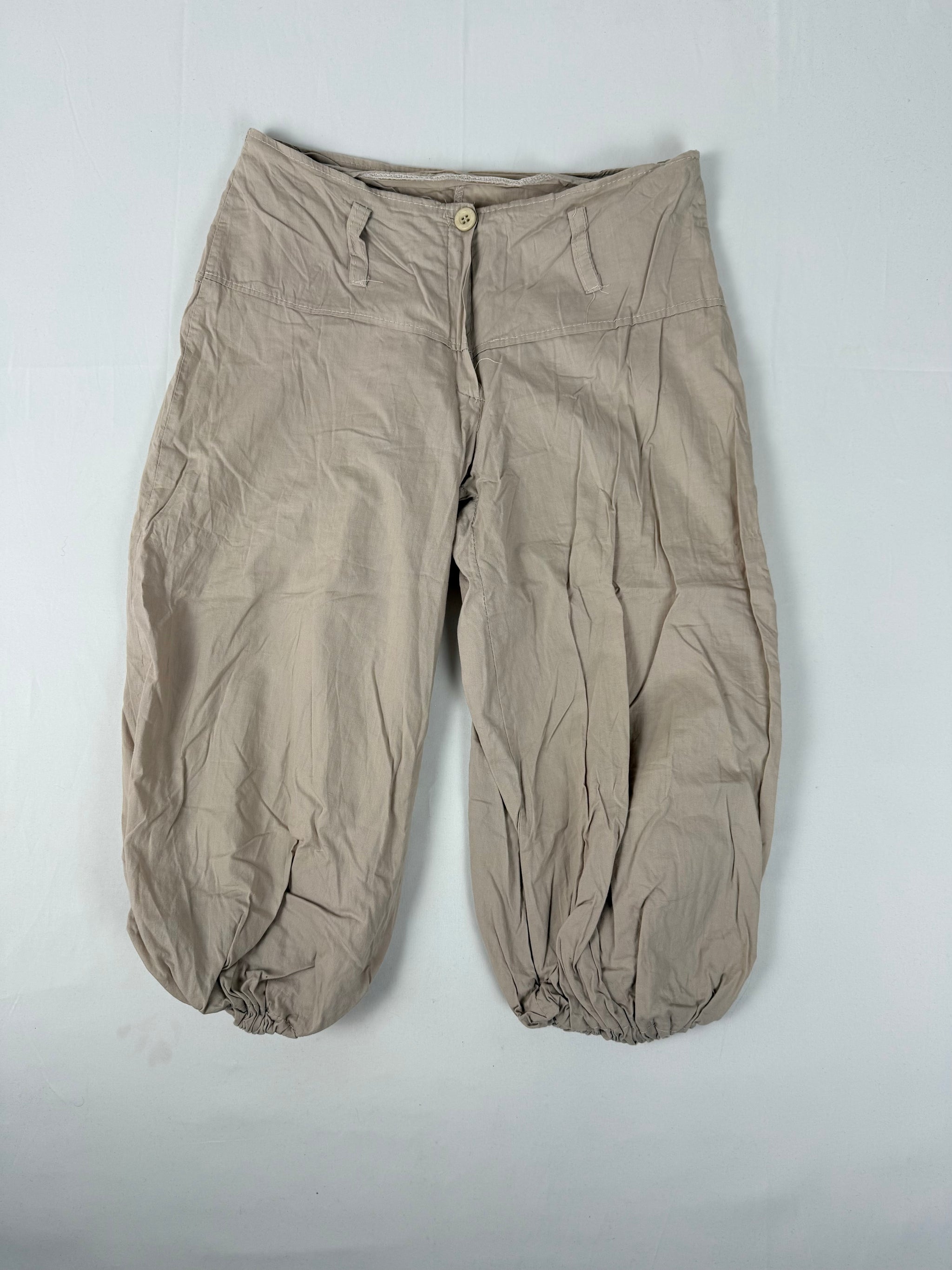 Beige cotton low rise capri pants (S/M)
