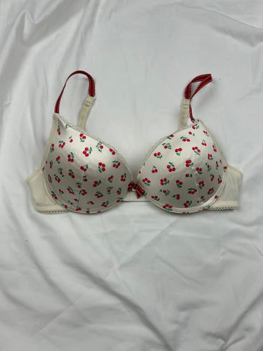 White cherry push up vintage bra