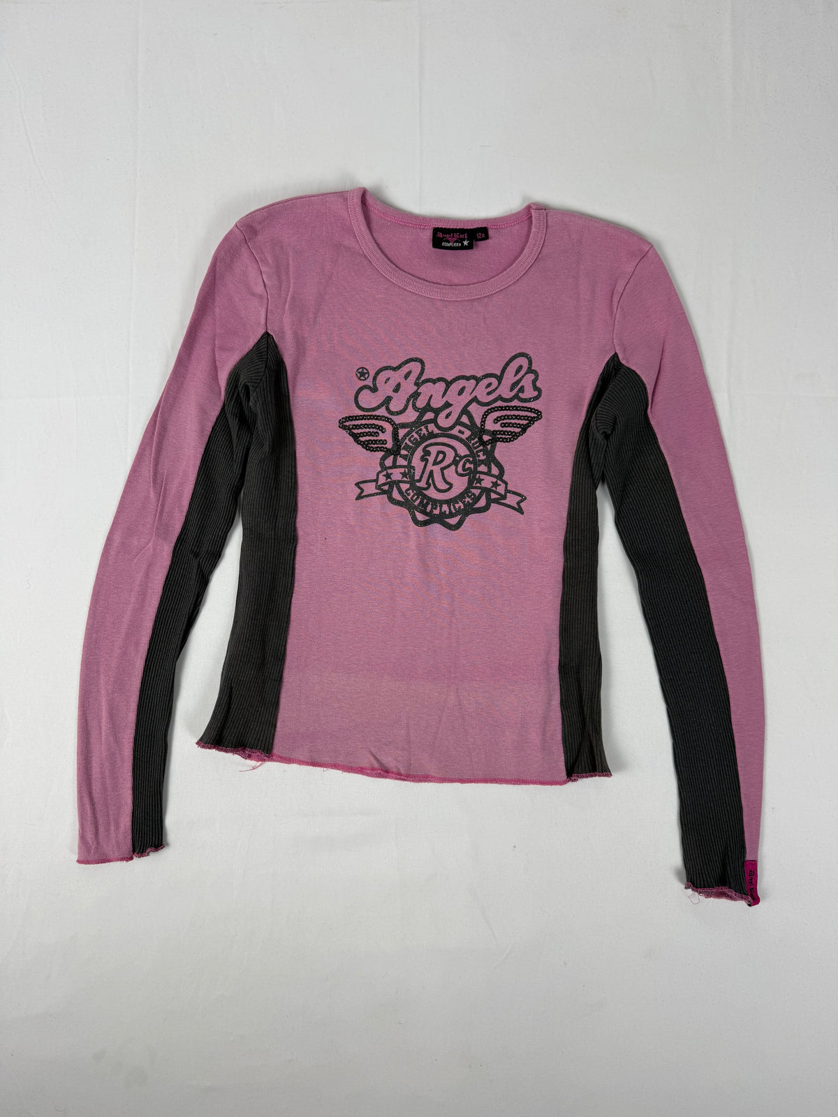 Pink graphic long sleeves top (XS)
