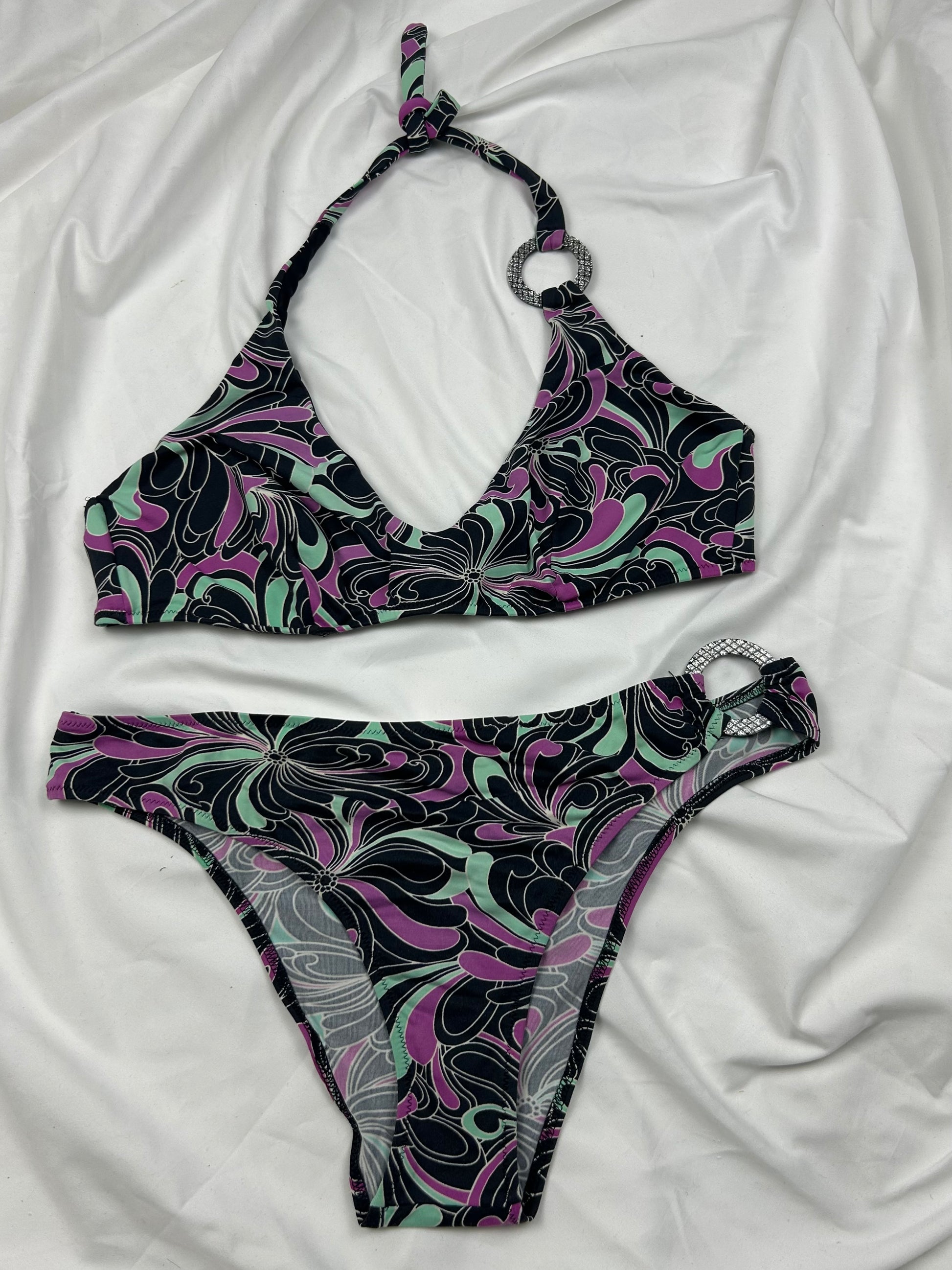 Black floral bikini set (XL)