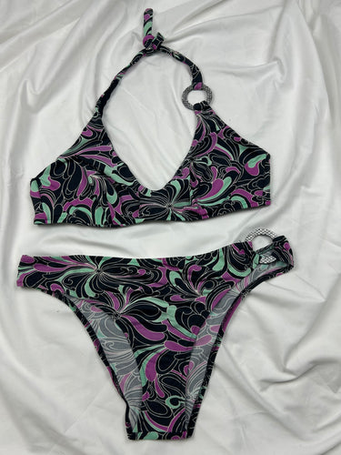 Black floral bikini set (XL)