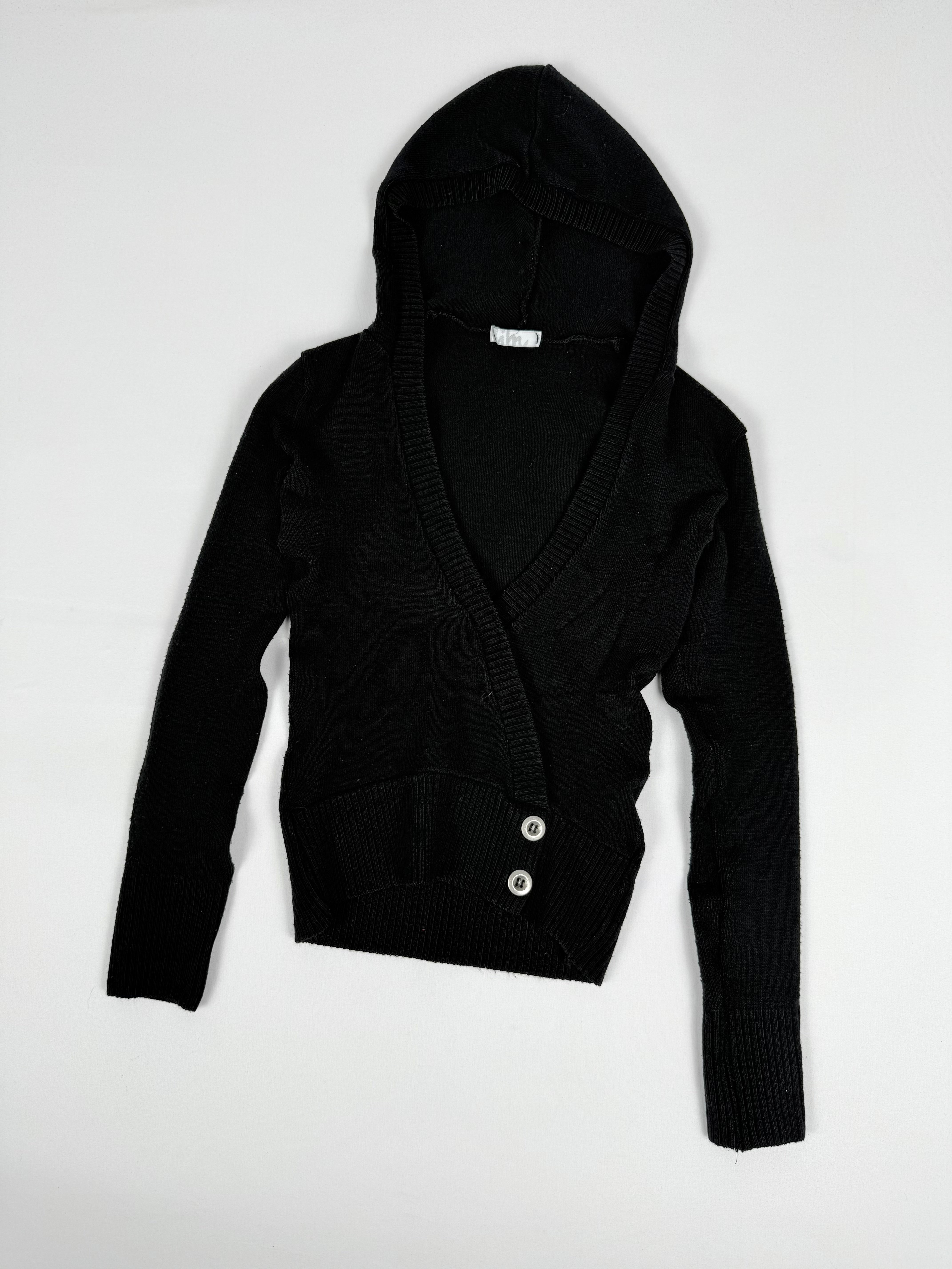Black hooded tight fit jumper (S)